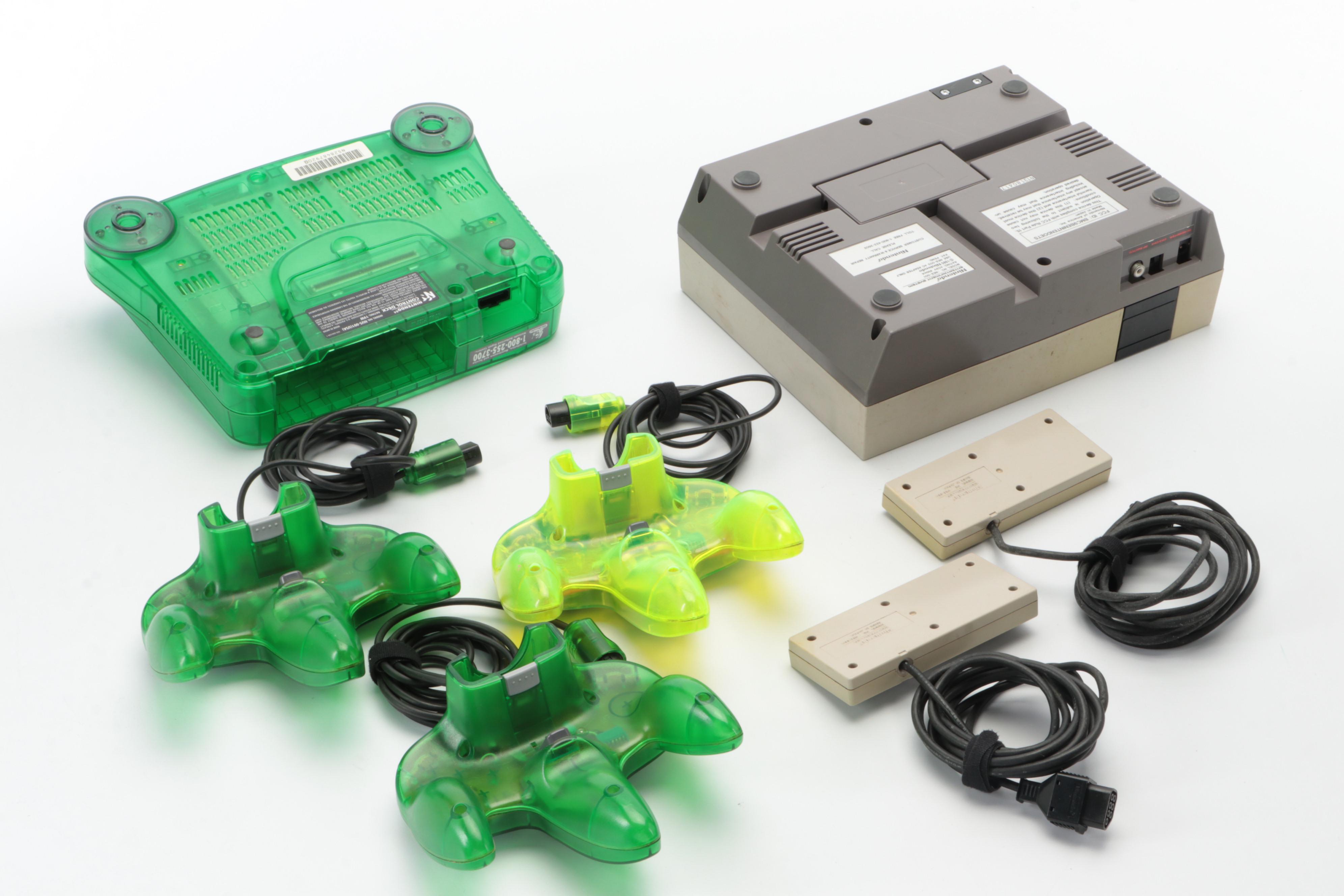 Nintendo 64 and NES Game Consoles with Games, Controllers, and More