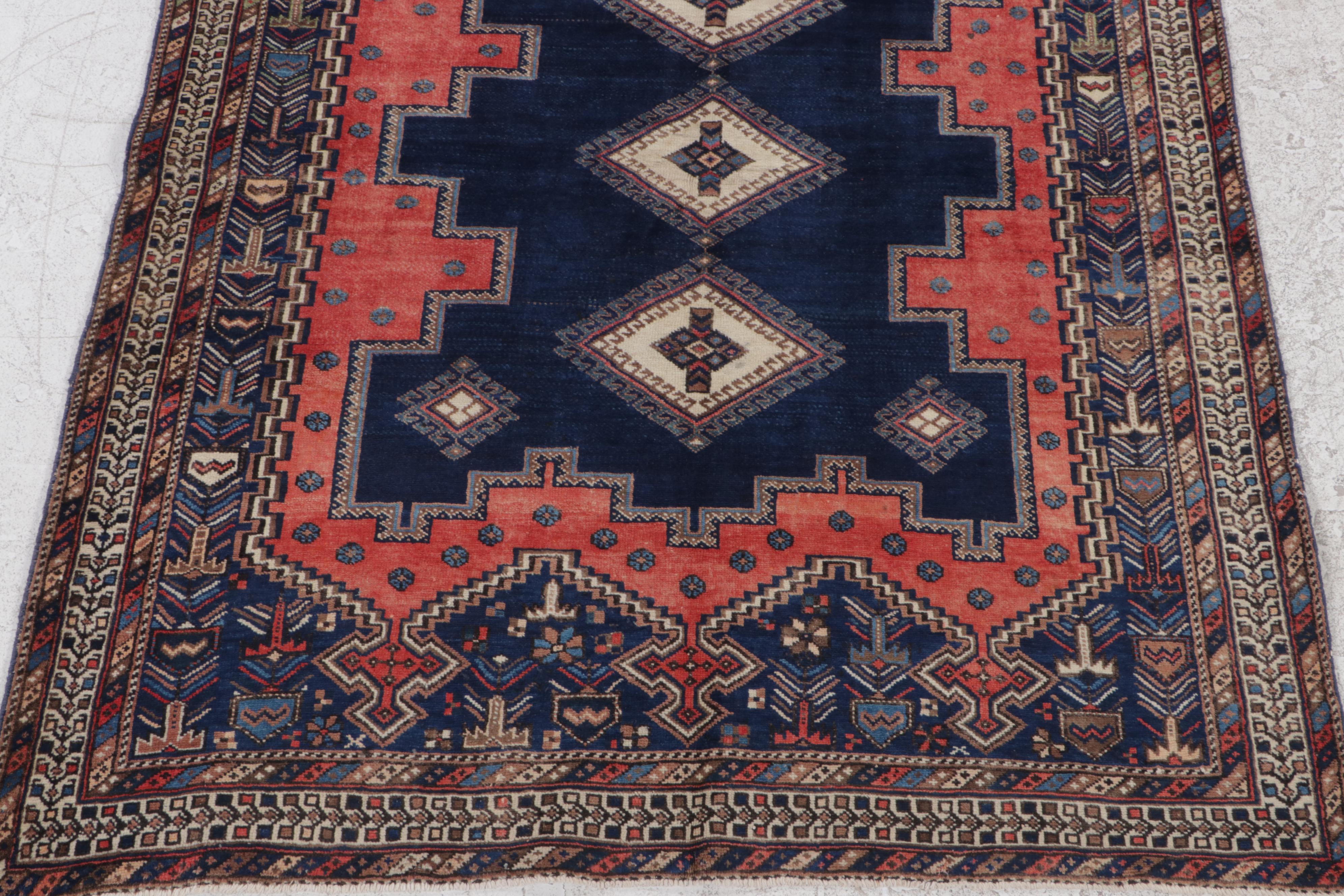 5'2 x 6'7 Hand-Knotted Persian Afshar Area Rug