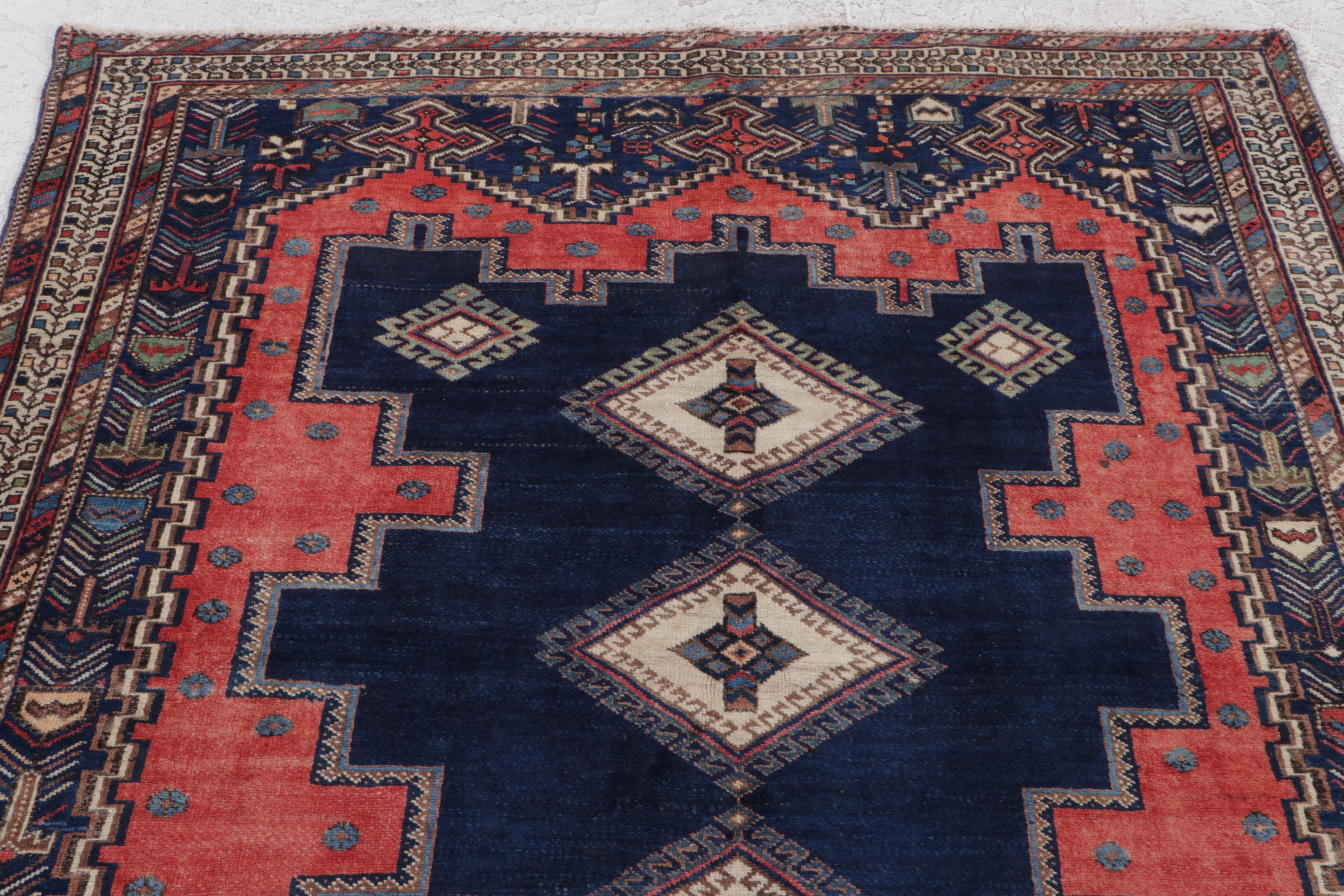 5'2 x 6'7 Hand-Knotted Persian Afshar Area Rug