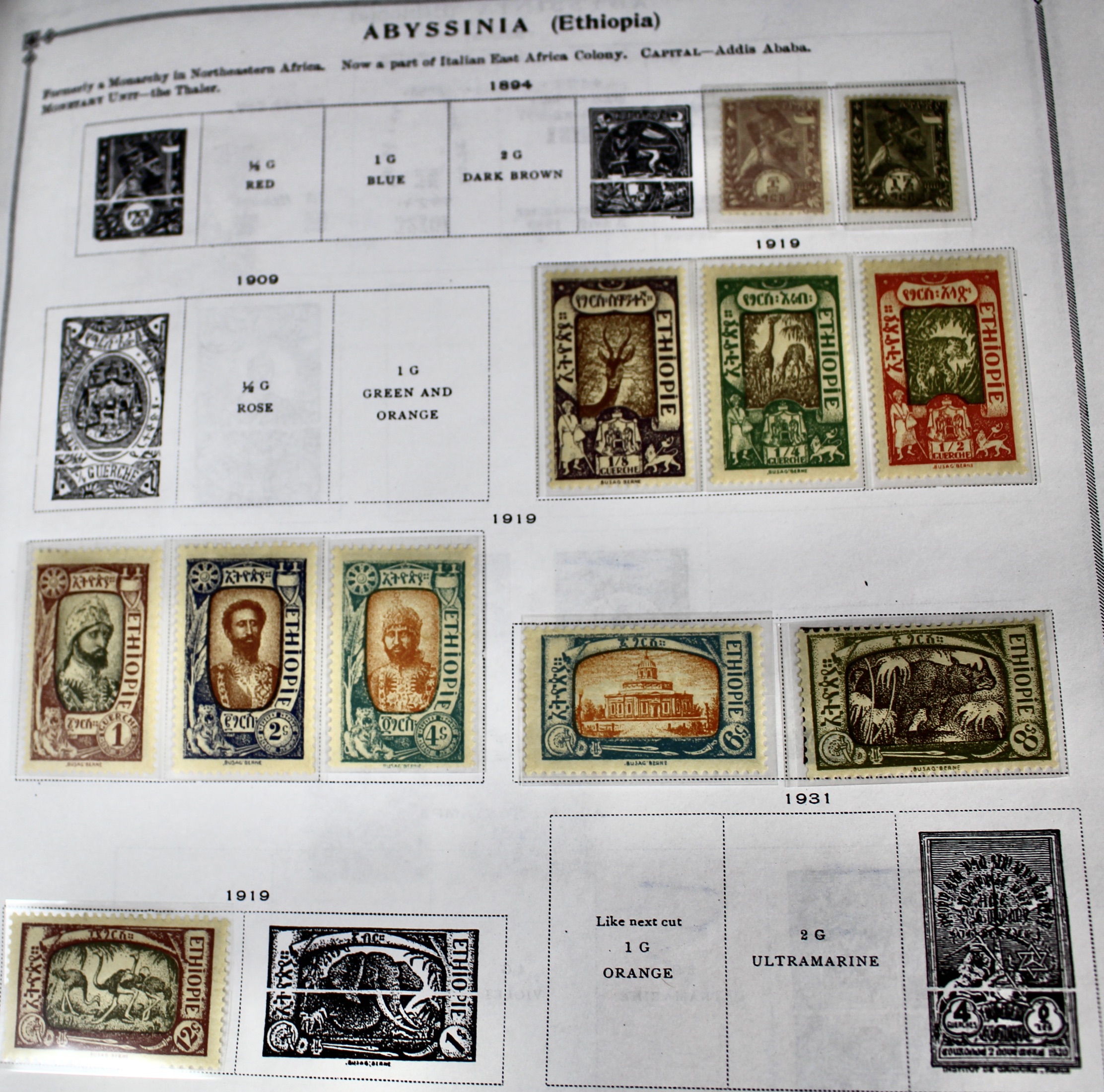 Scott's International Postage Stamp Album 1840-1949, Abyssinia through France