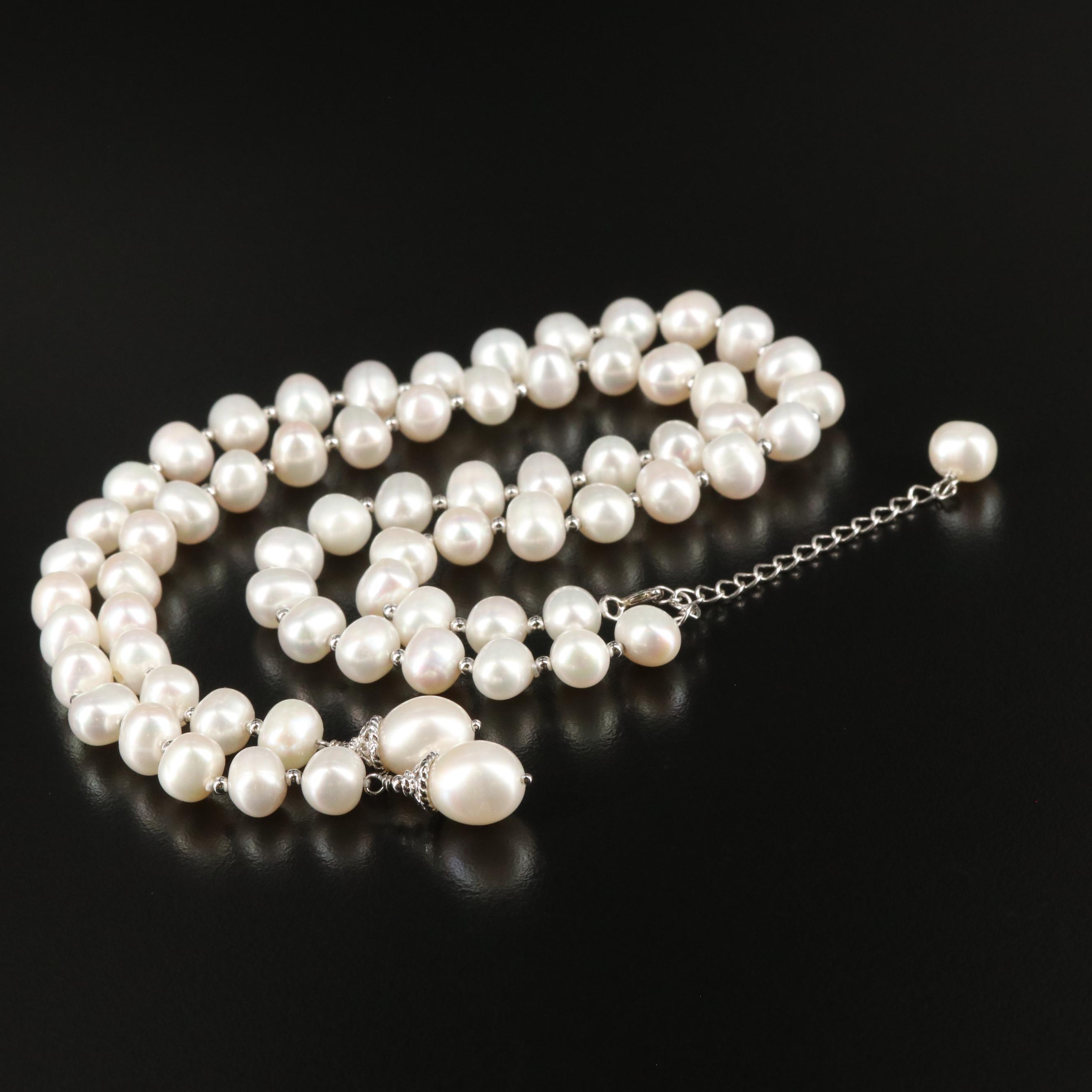 Sterling Pearl Négligée Necklace