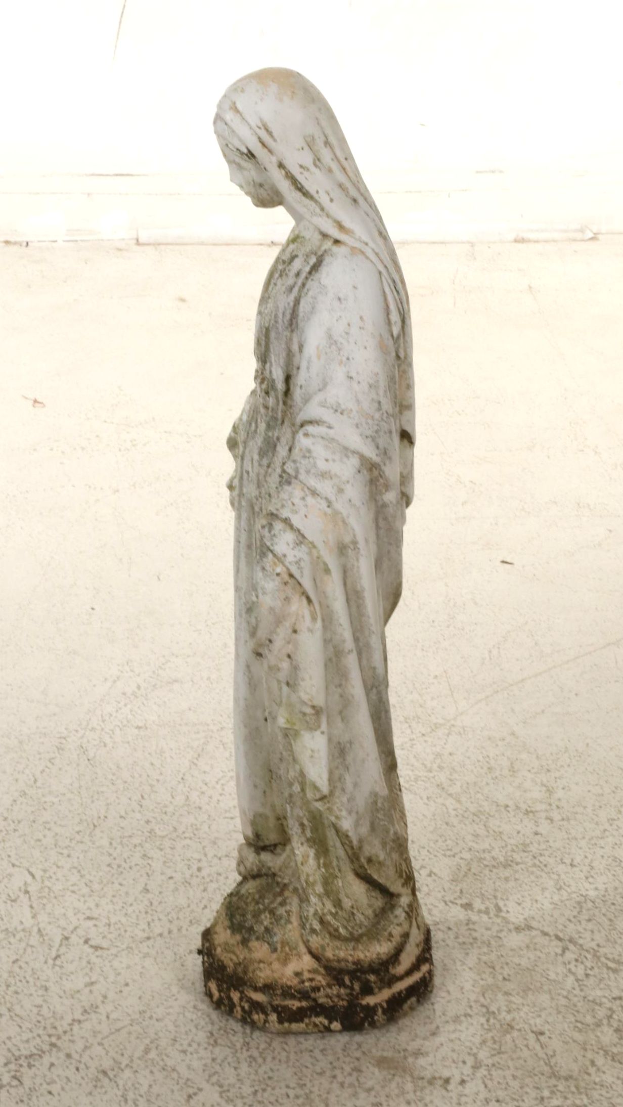 George Carruth "Garden Smile" Green Man Wall Plaque with Virgin Mary Statue