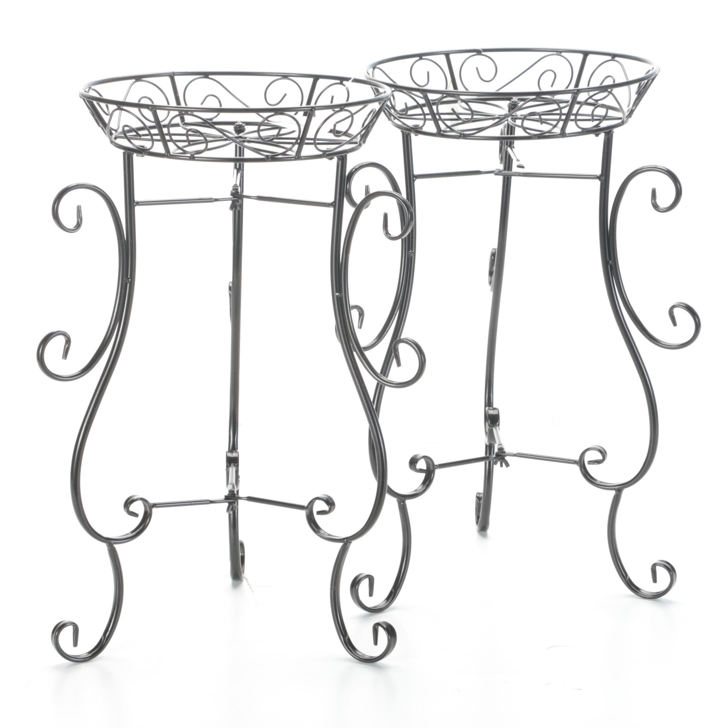 Scrolled Metal Plant Stands