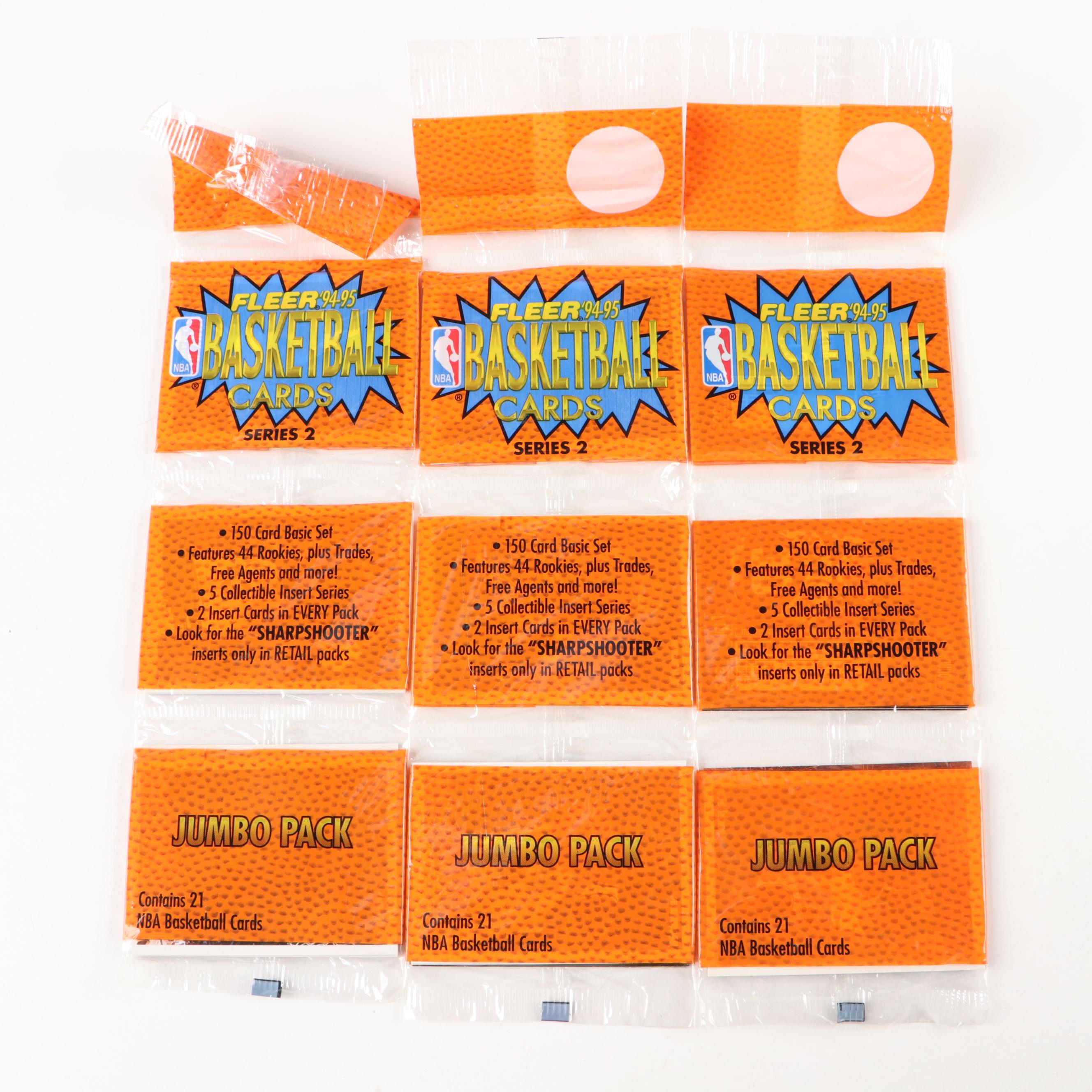 Sealed Basketball Card Packs with Fleer, Flair, Upper Deck, and Topps, 1990s