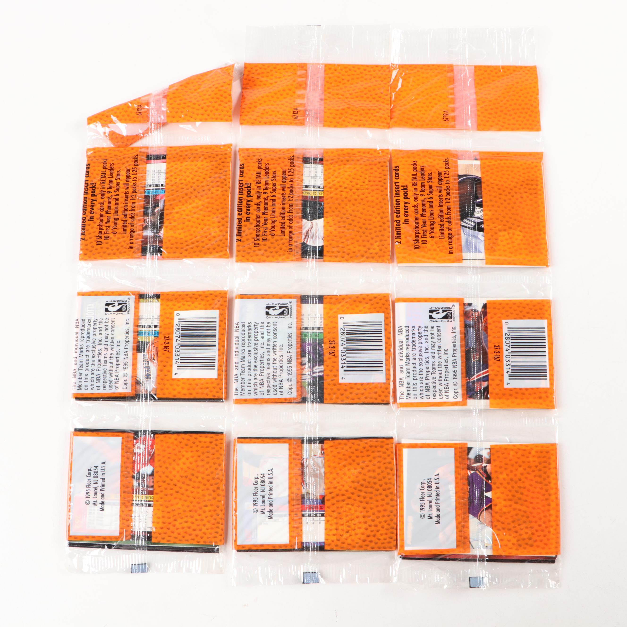 Sealed Basketball Card Packs with Fleer, Flair, Upper Deck, and Topps, 1990s