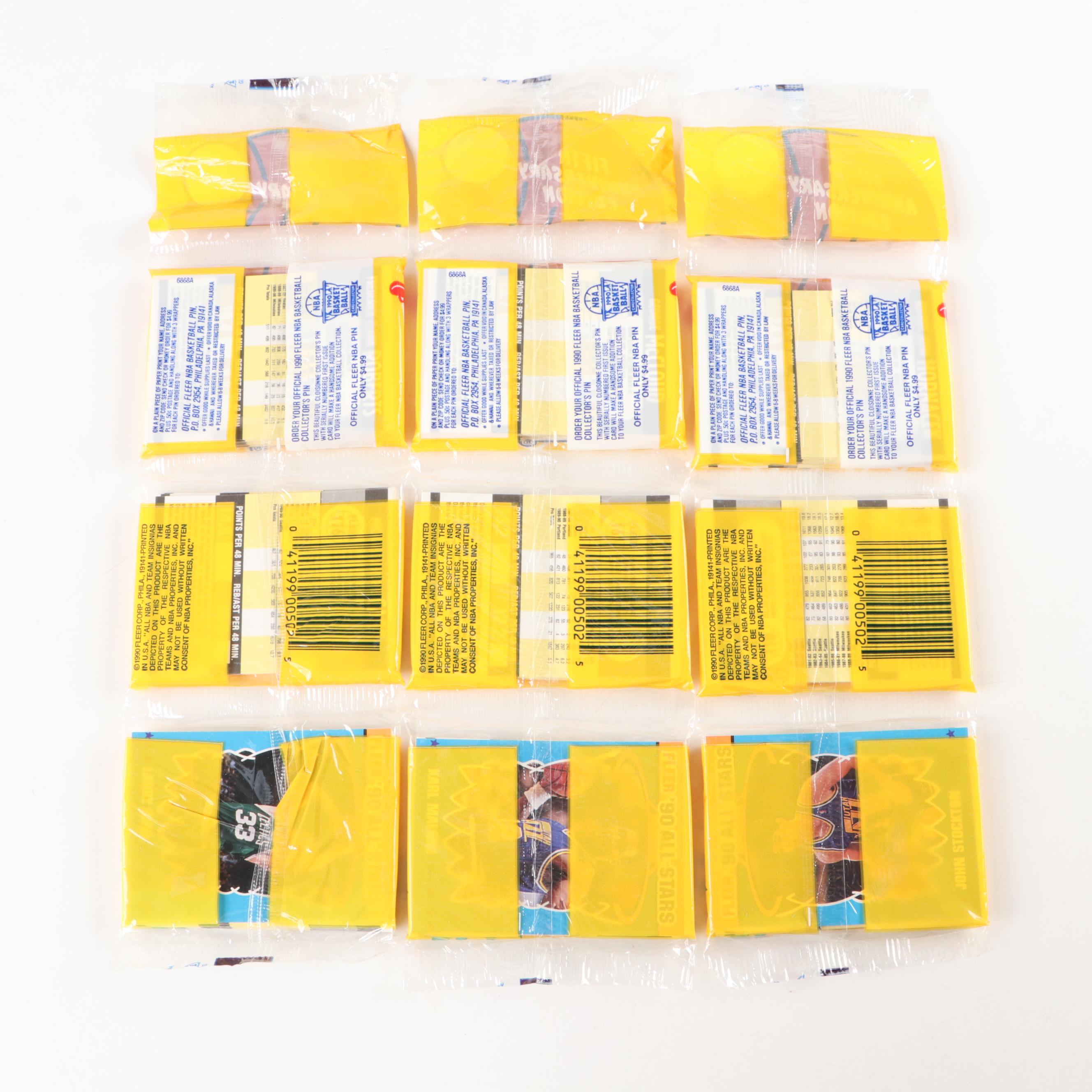Sealed Basketball Card Packs with Fleer, Flair, Upper Deck, and Topps, 1990s