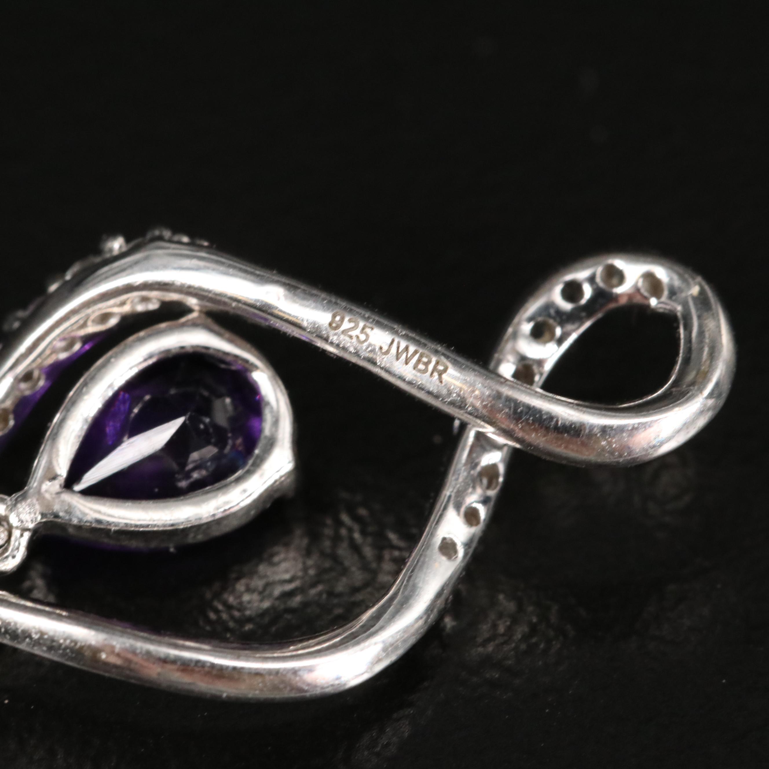 Sterling Amethyst and Sapphire Earrings