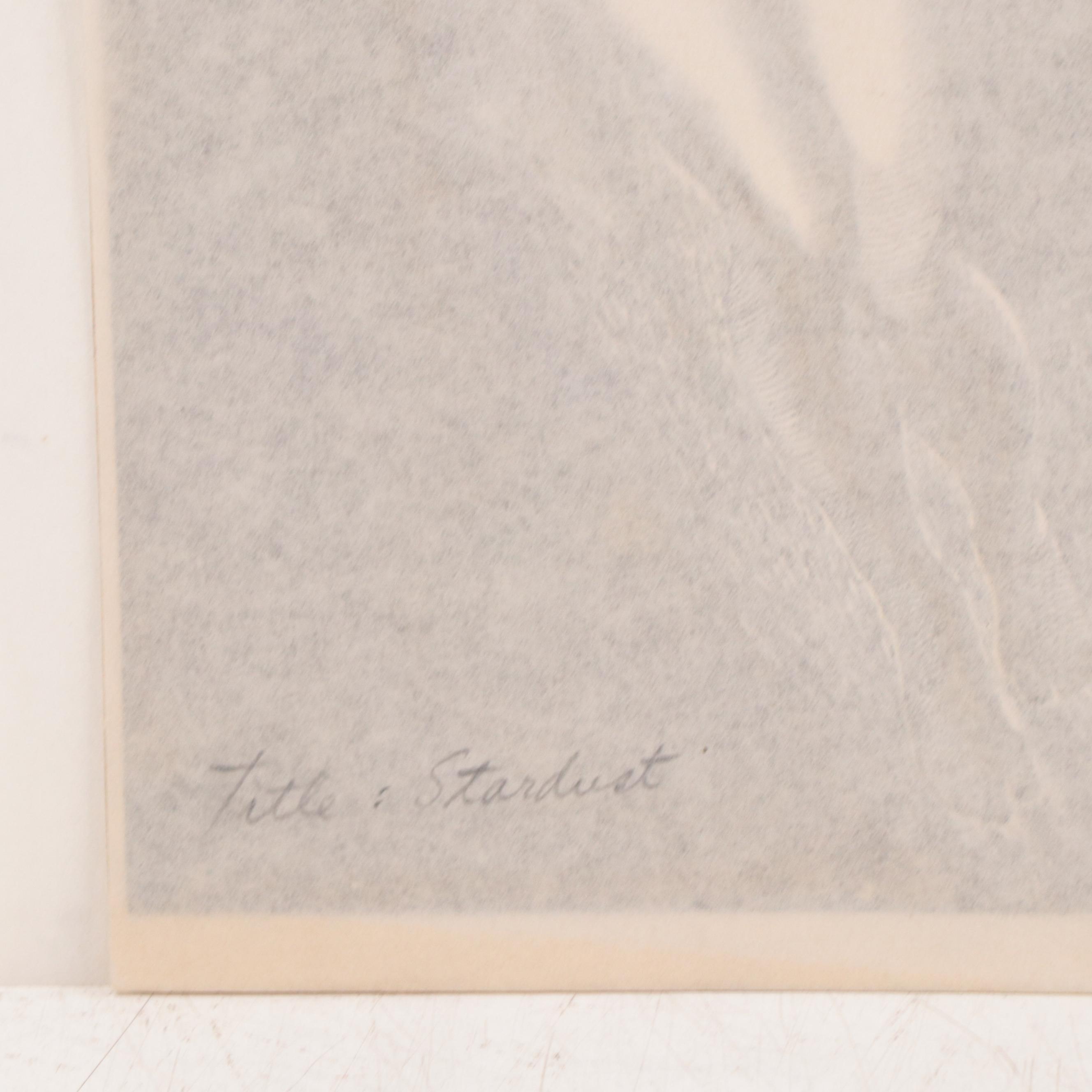 Dan Burne Jones Embellished Wood Engraving "Stardust," 1936