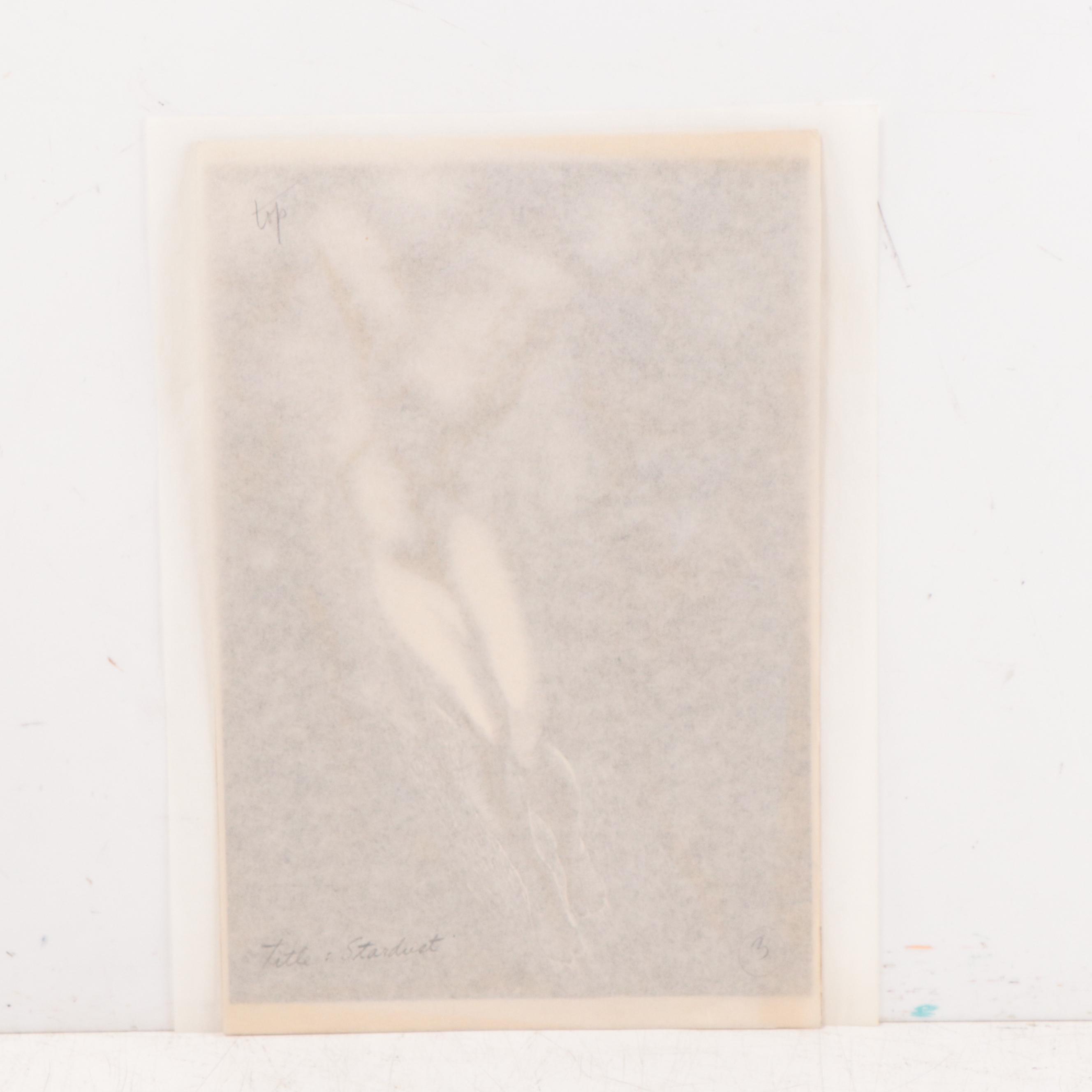 Dan Burne Jones Embellished Wood Engraving "Stardust," 1936