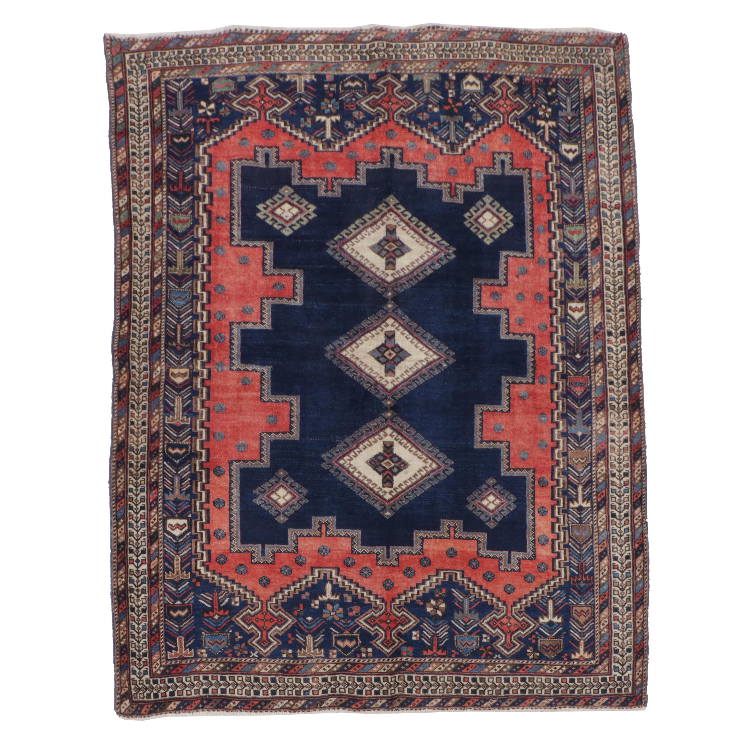 5'2 x 6'7 Hand-Knotted Persian Afshar Area Rug