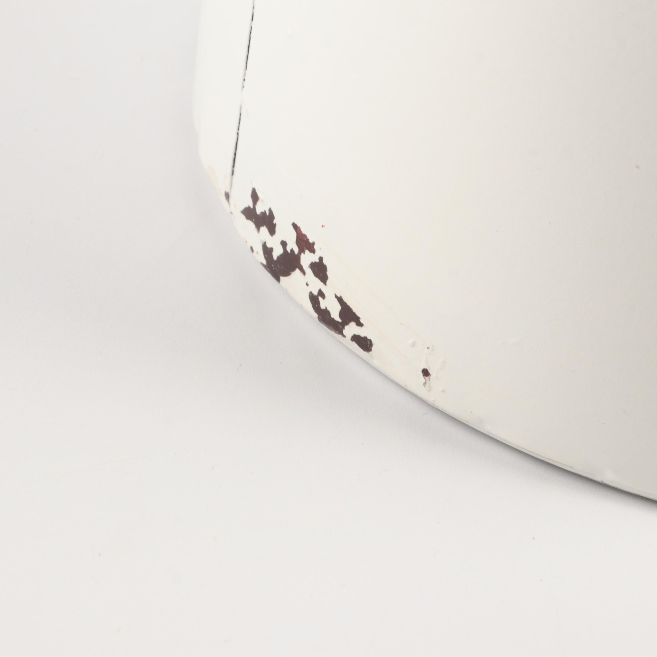 Enamelware Pitcher and Other Containers with Kitchen Scale and Rooster Figurine