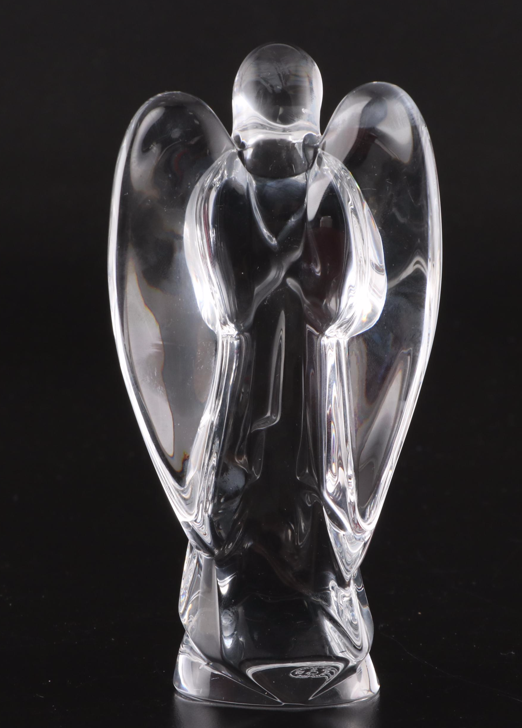 Baccarat "Angel with Arms Folded" Figurine and "Three Hearts" Paperweight