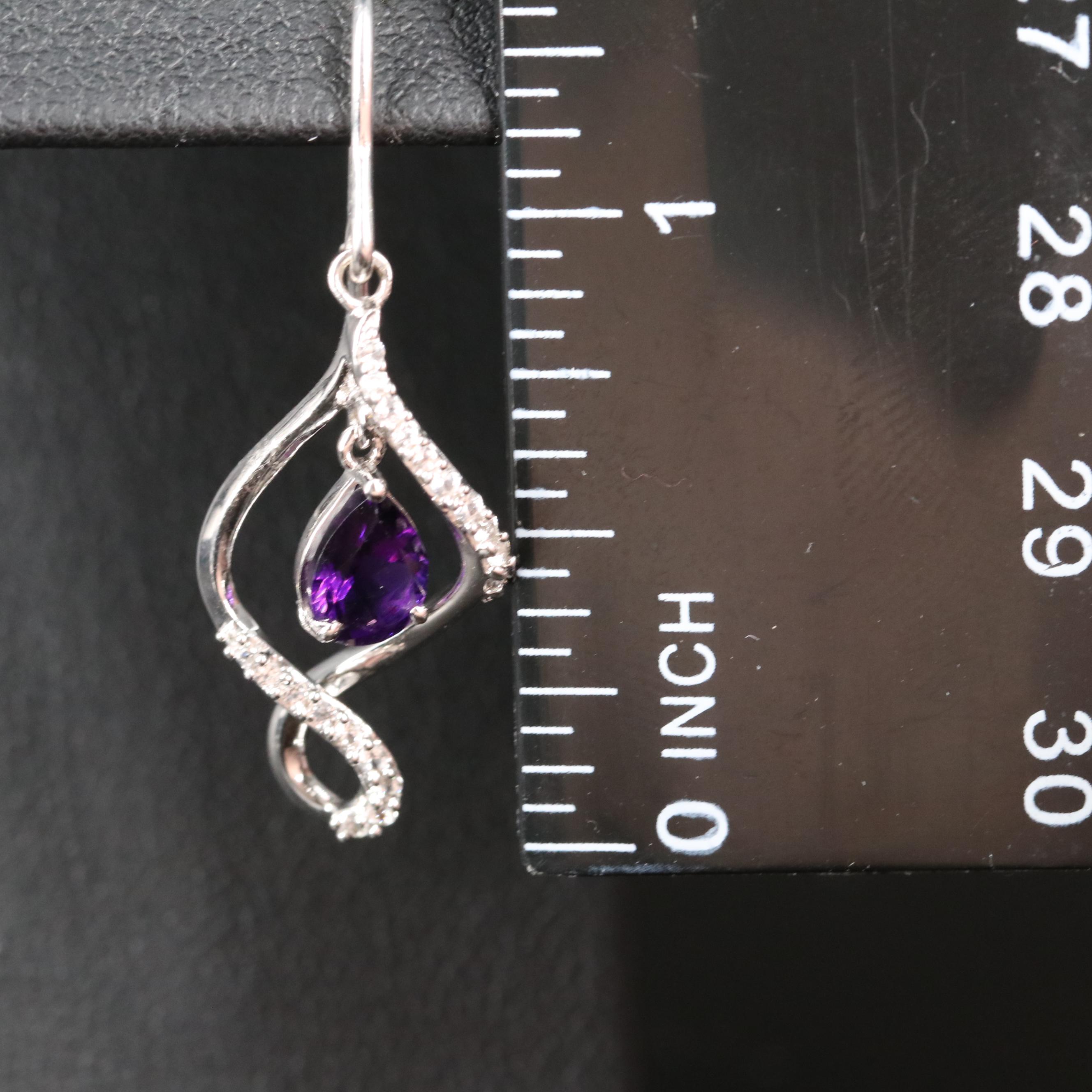 Sterling Amethyst and Sapphire Earrings