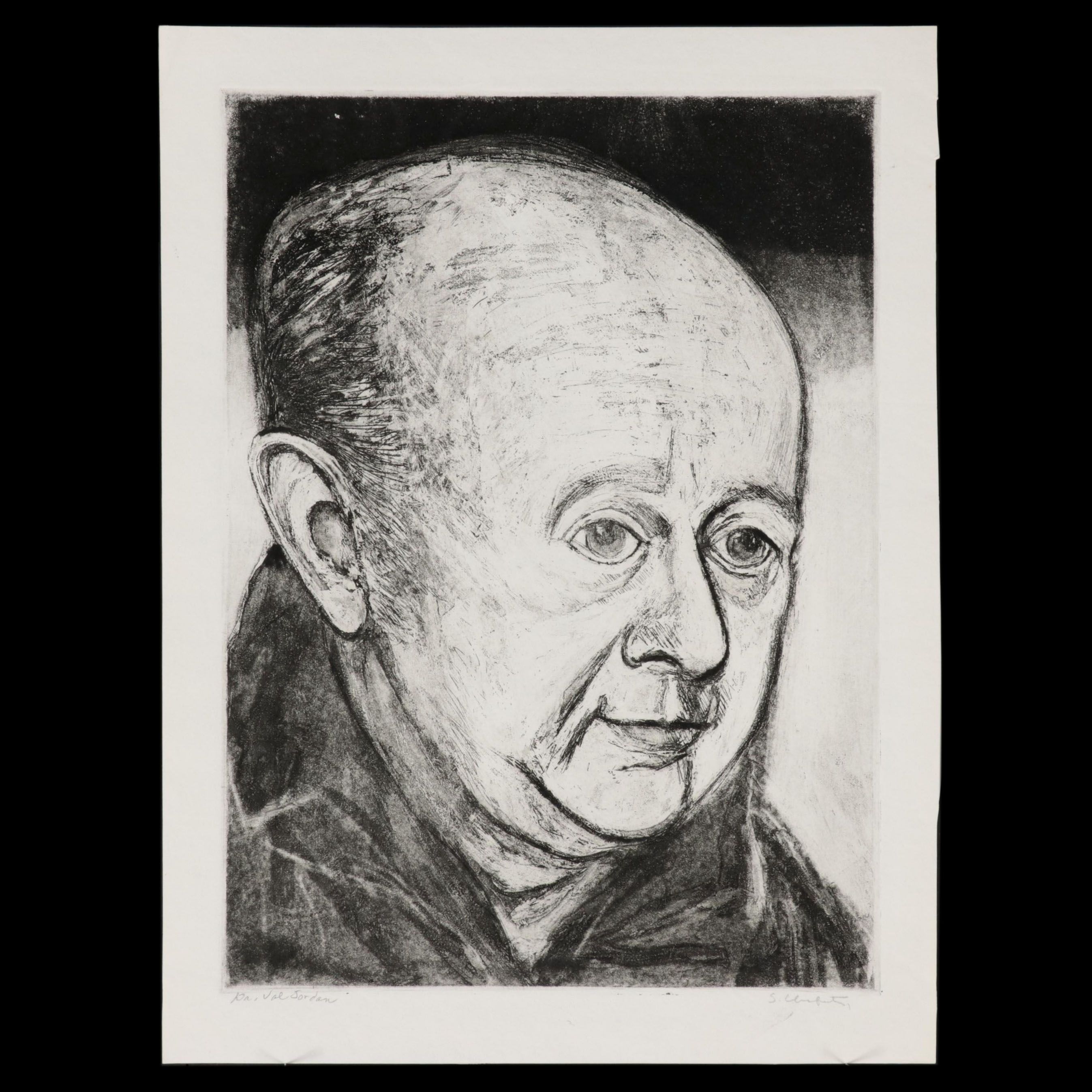 Sidney Chafetz Portrait Etching "Dr. Val Jordan"