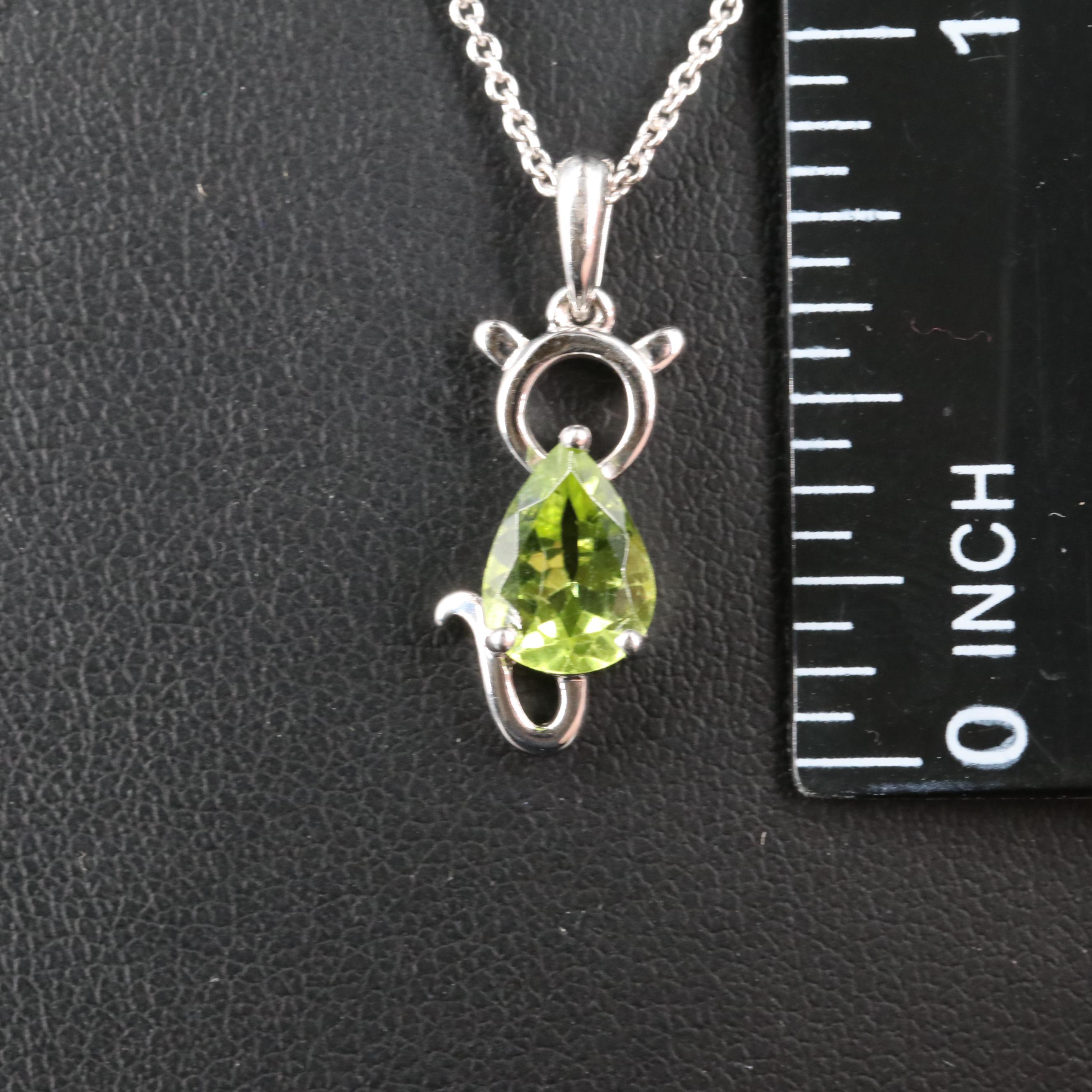 Sterling Peridot Pendant Necklace