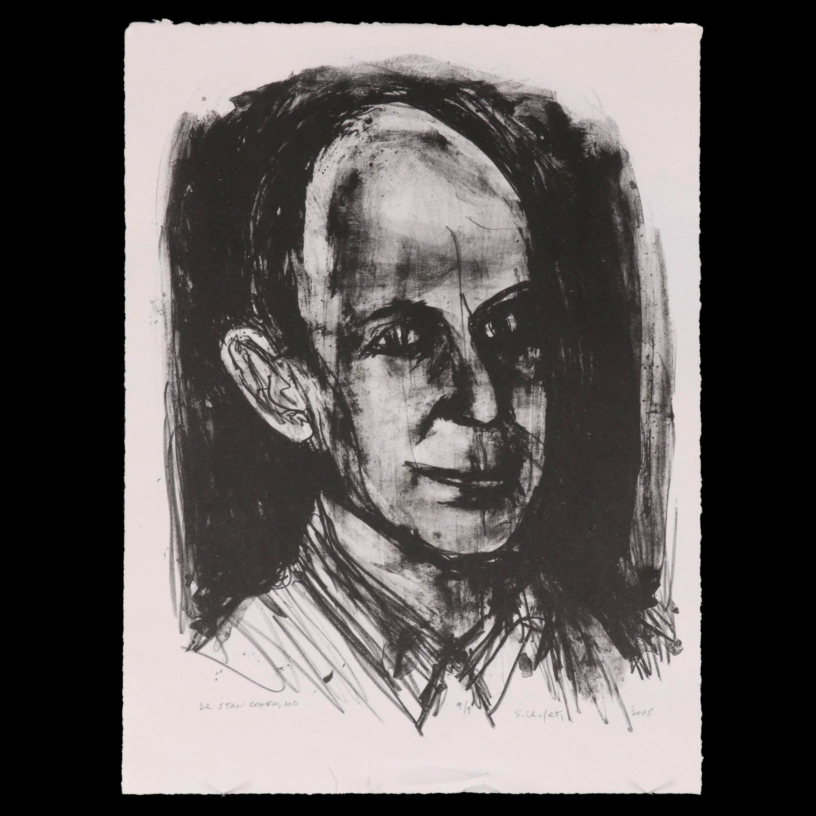 Sidney Chafetz Lithograph "Dr. Stan Cohen, MD," 2005