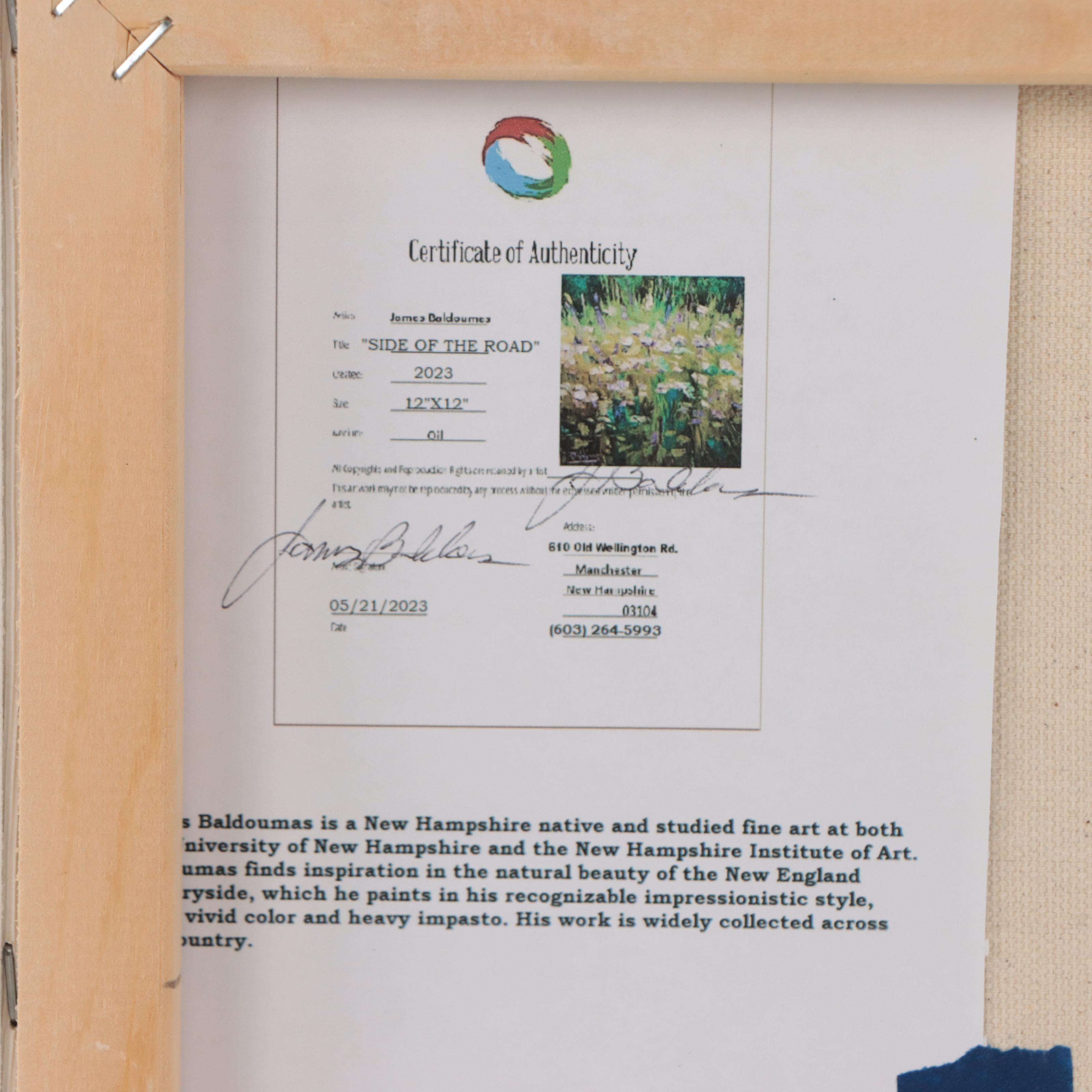 James Baldoumas Oil Painting "Side of the Road," 2023