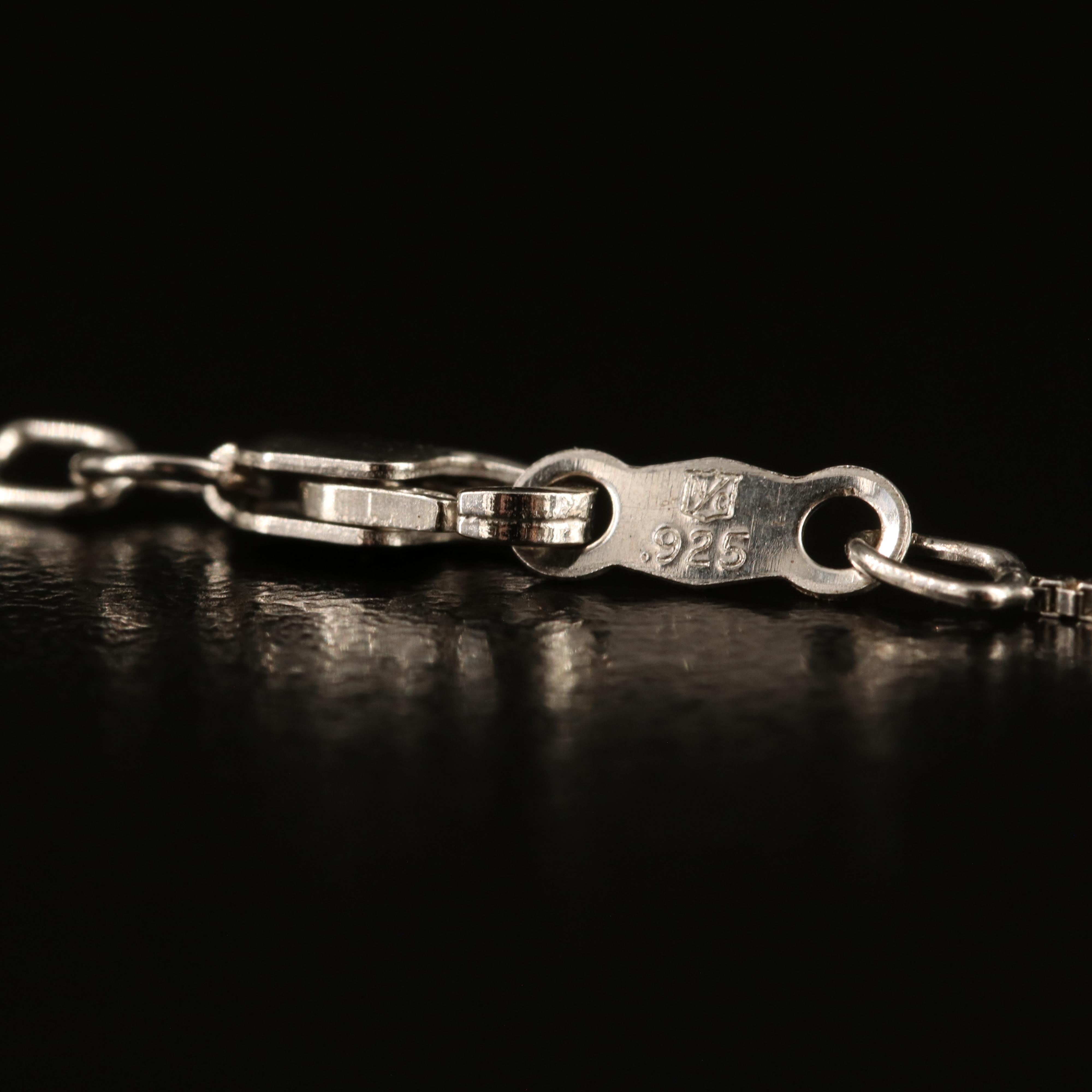 Sterling White Sapphire Pendant Necklace with 10K Rose Gold Accents