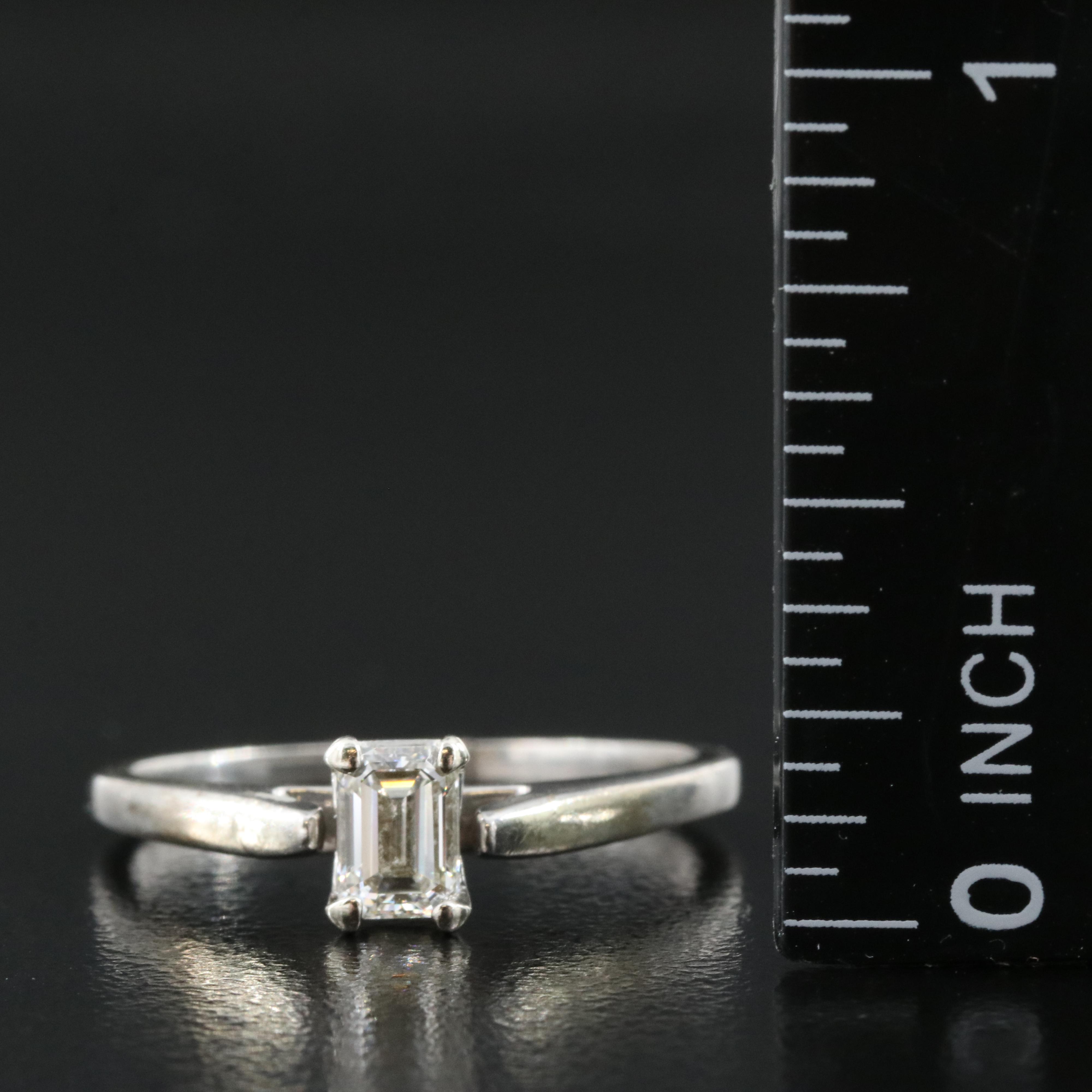 14K 0.47 CT Diamond Cathedral Set Solitaire Ring