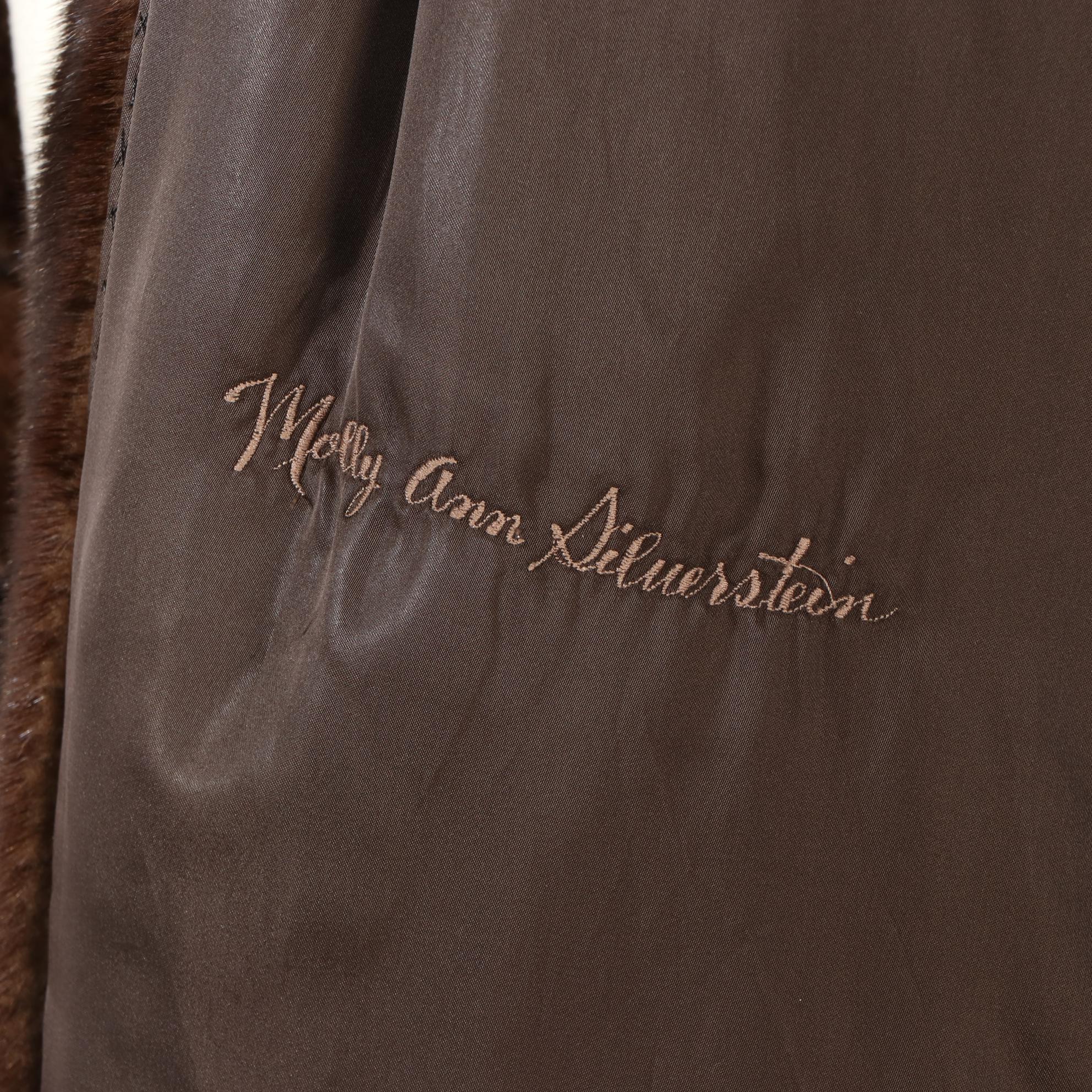 Mink Fur Shawl Collar Coat with Detachable Half-Belt