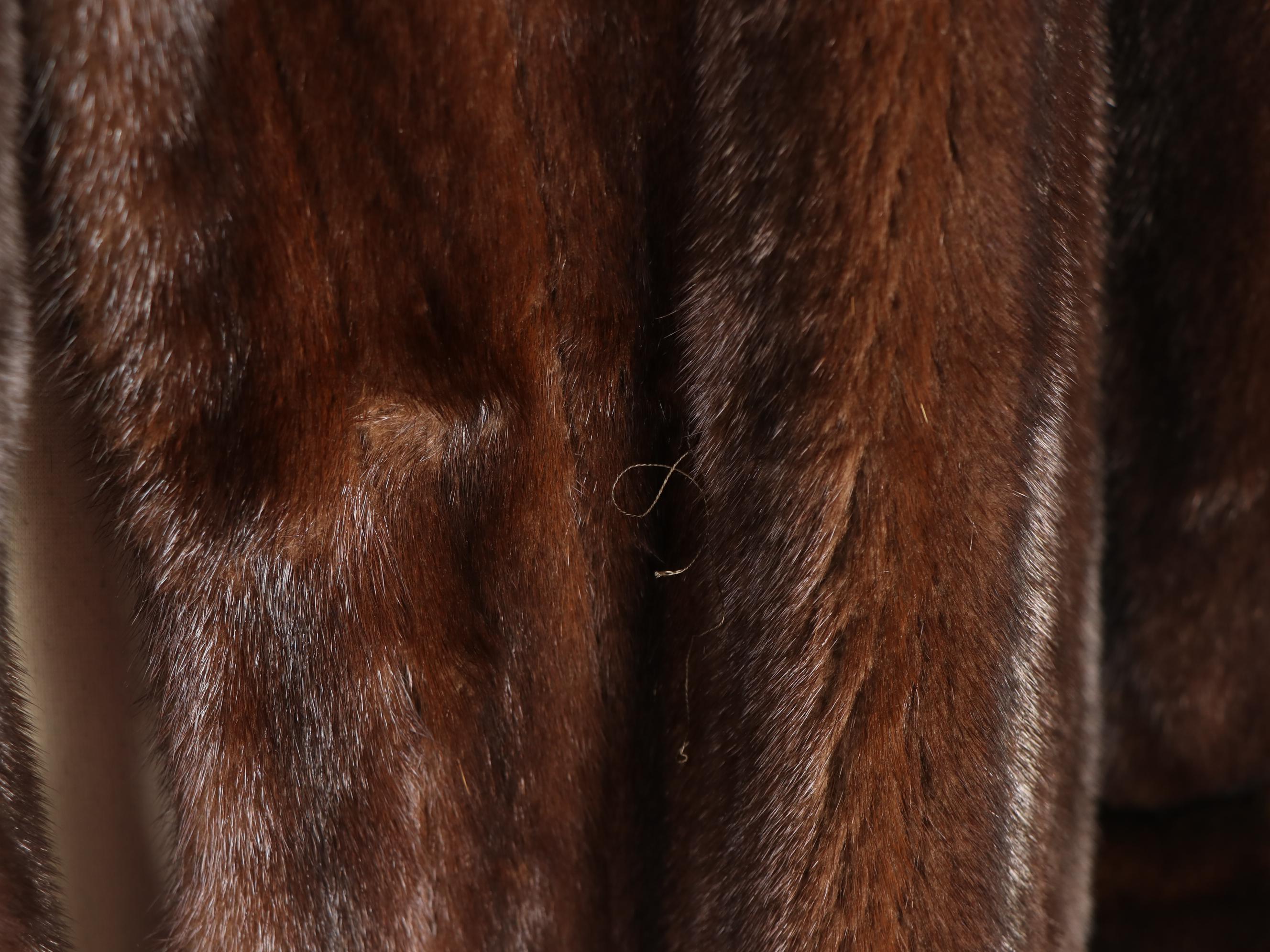 Mink Fur Shawl Collar Coat with Detachable Half-Belt