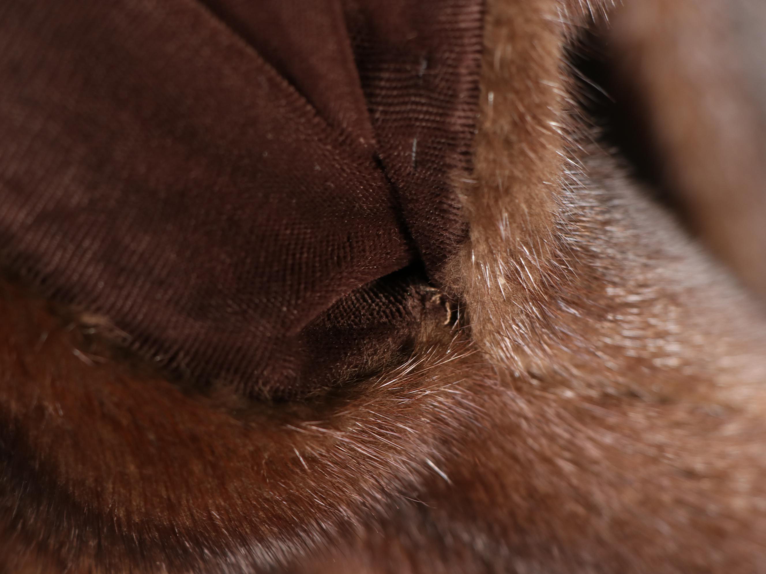 Mink Fur Shawl Collar Coat with Detachable Half-Belt