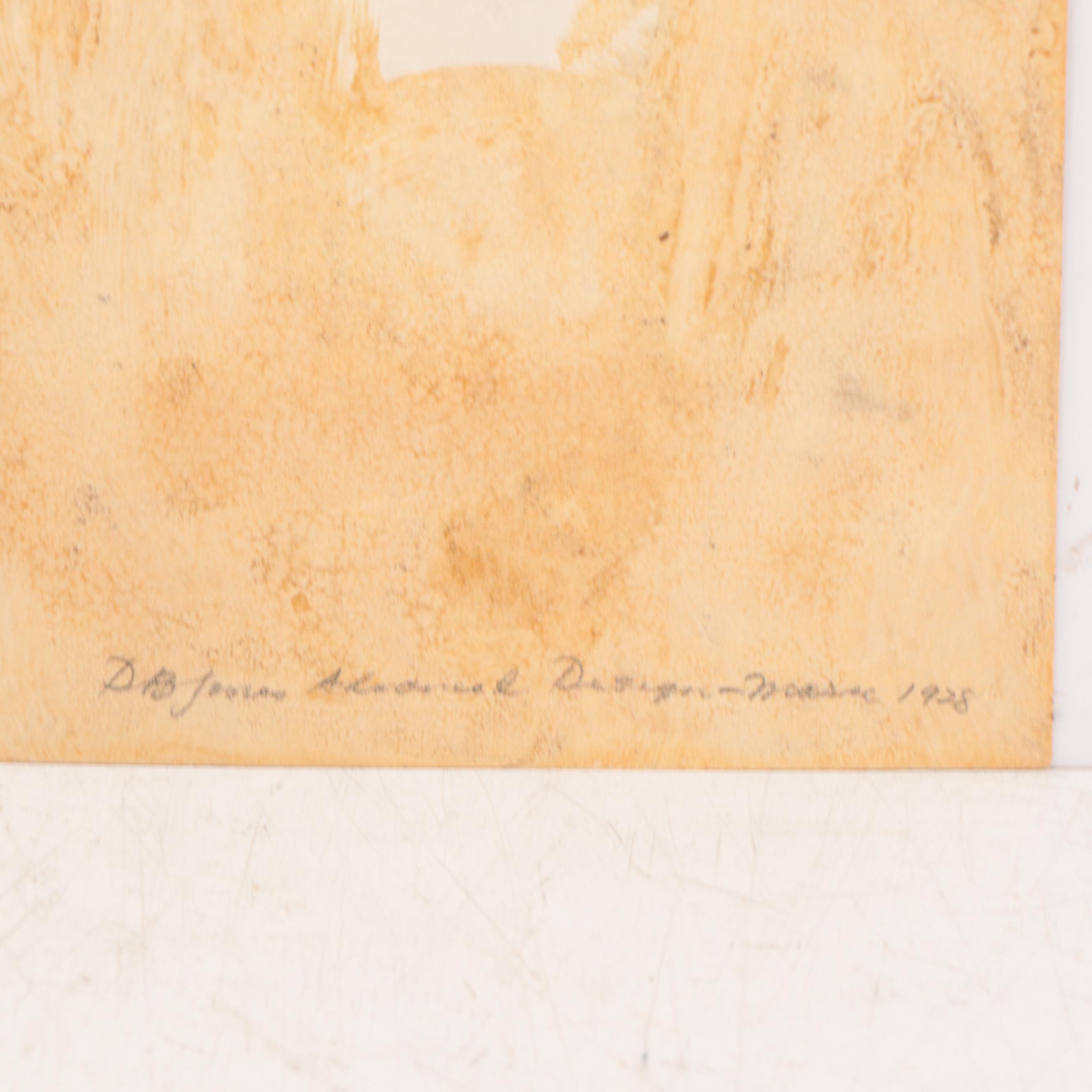 Dan Burne Jones Watercolor and Gouache Painting of Geometric Scene, 1928