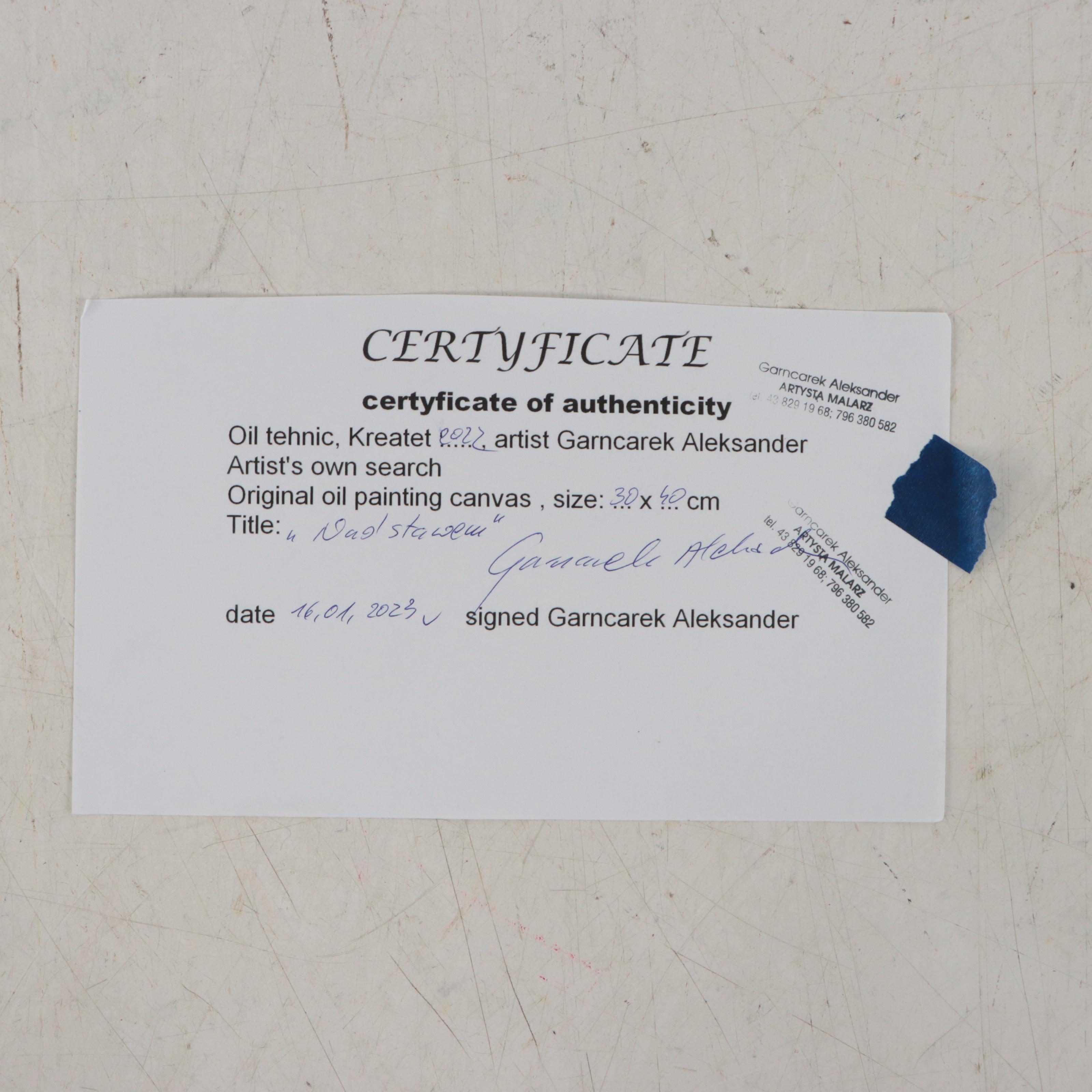 Garncarek Aleksander Oil Painting "Nad Stawem," 2022