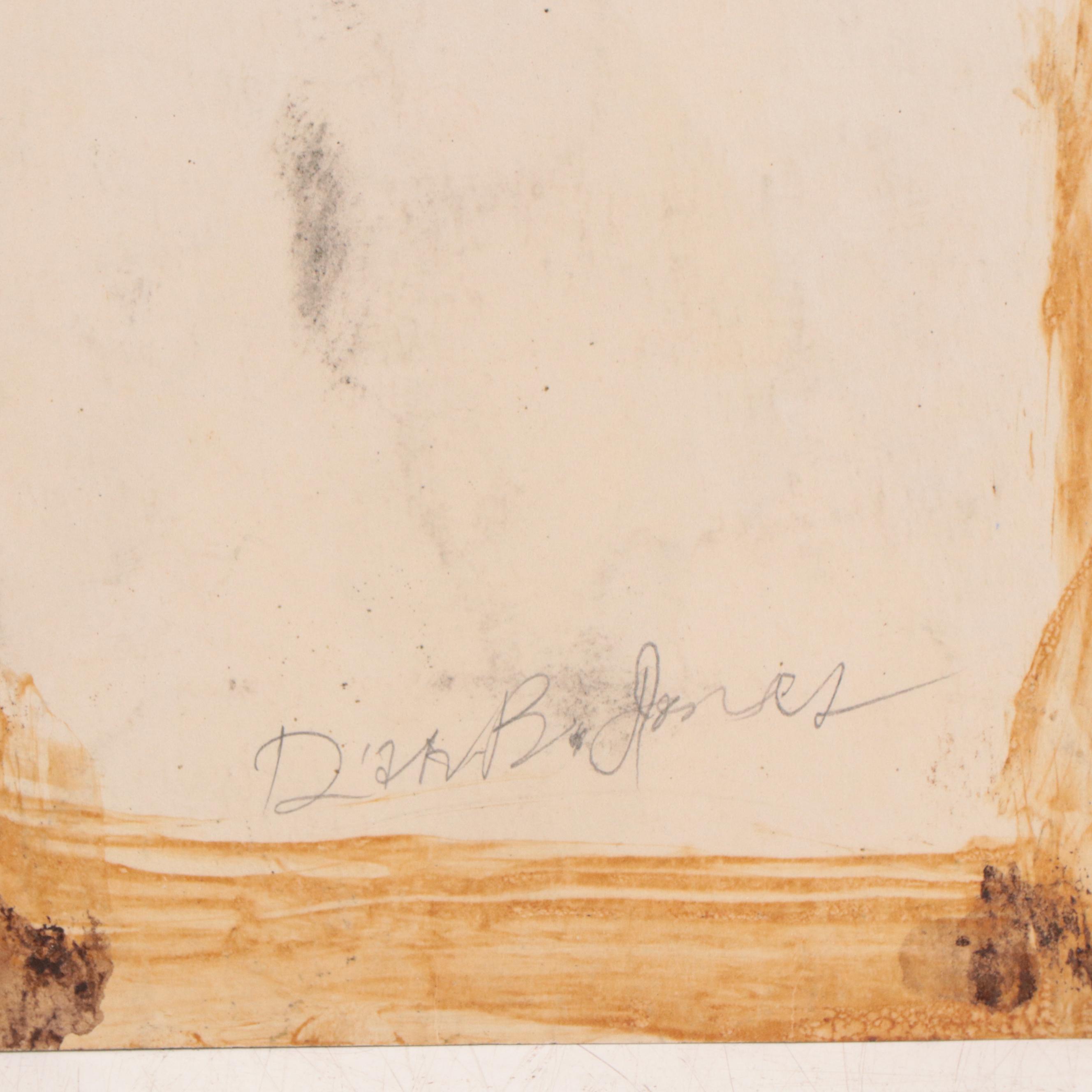 Dan Burne Jones Gouache Painting of Geometric Scene, Early 20th Century