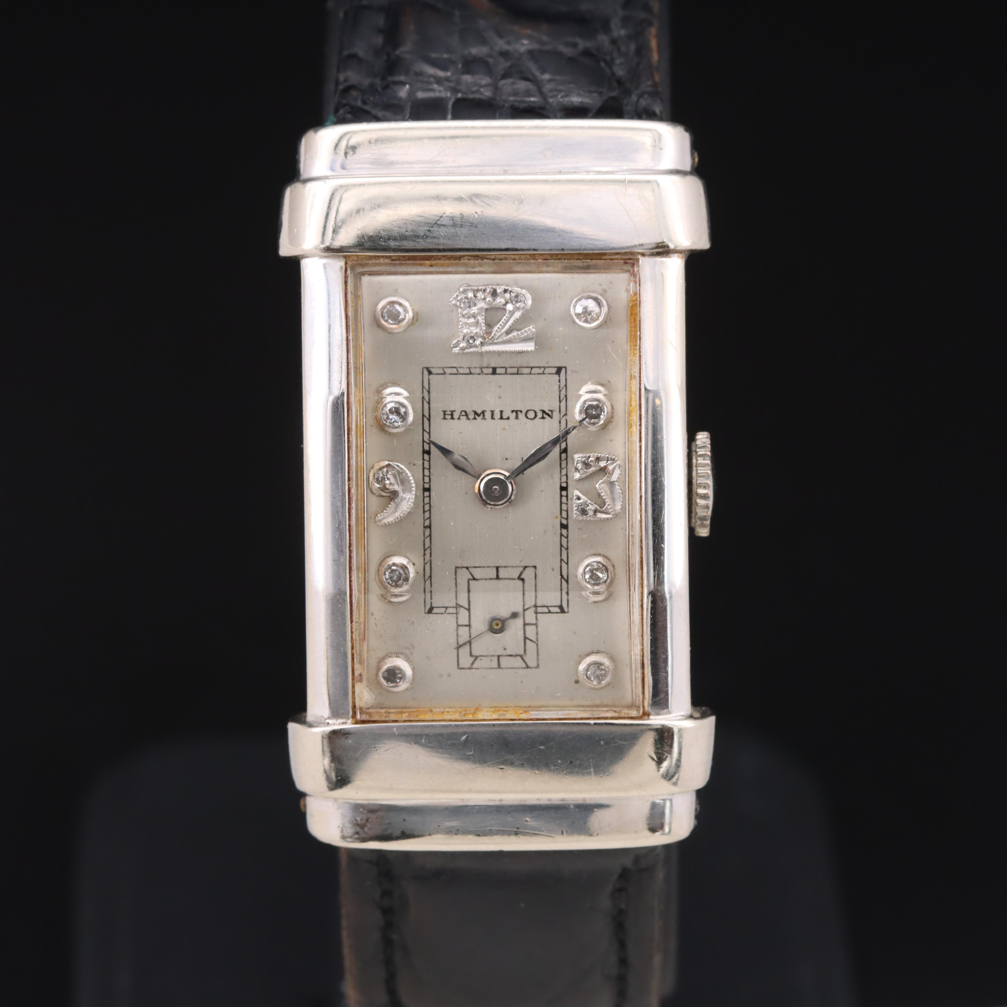 Vintage Hamilton 14K Diamond Dial Watch