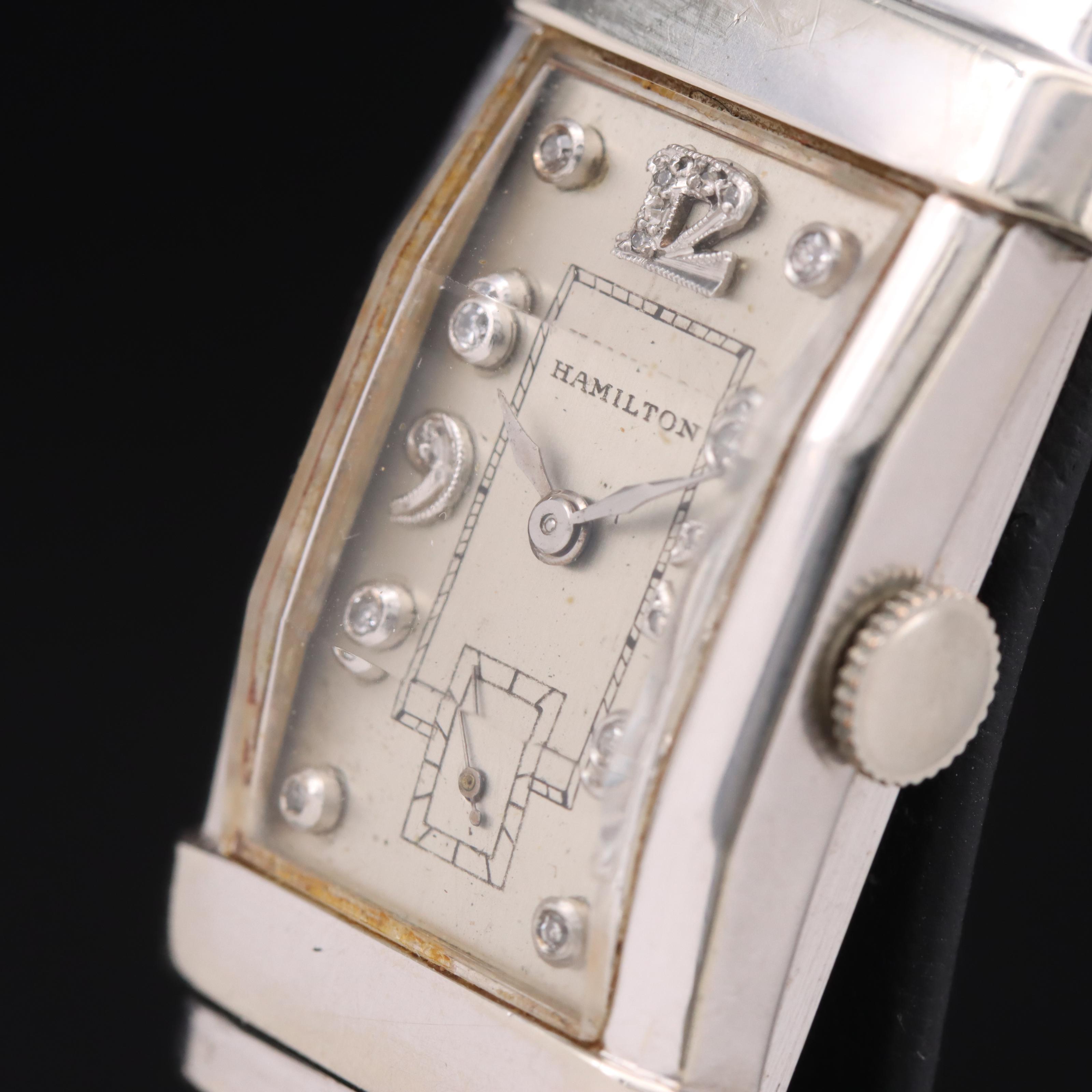 Vintage Hamilton 14K Diamond Dial Watch