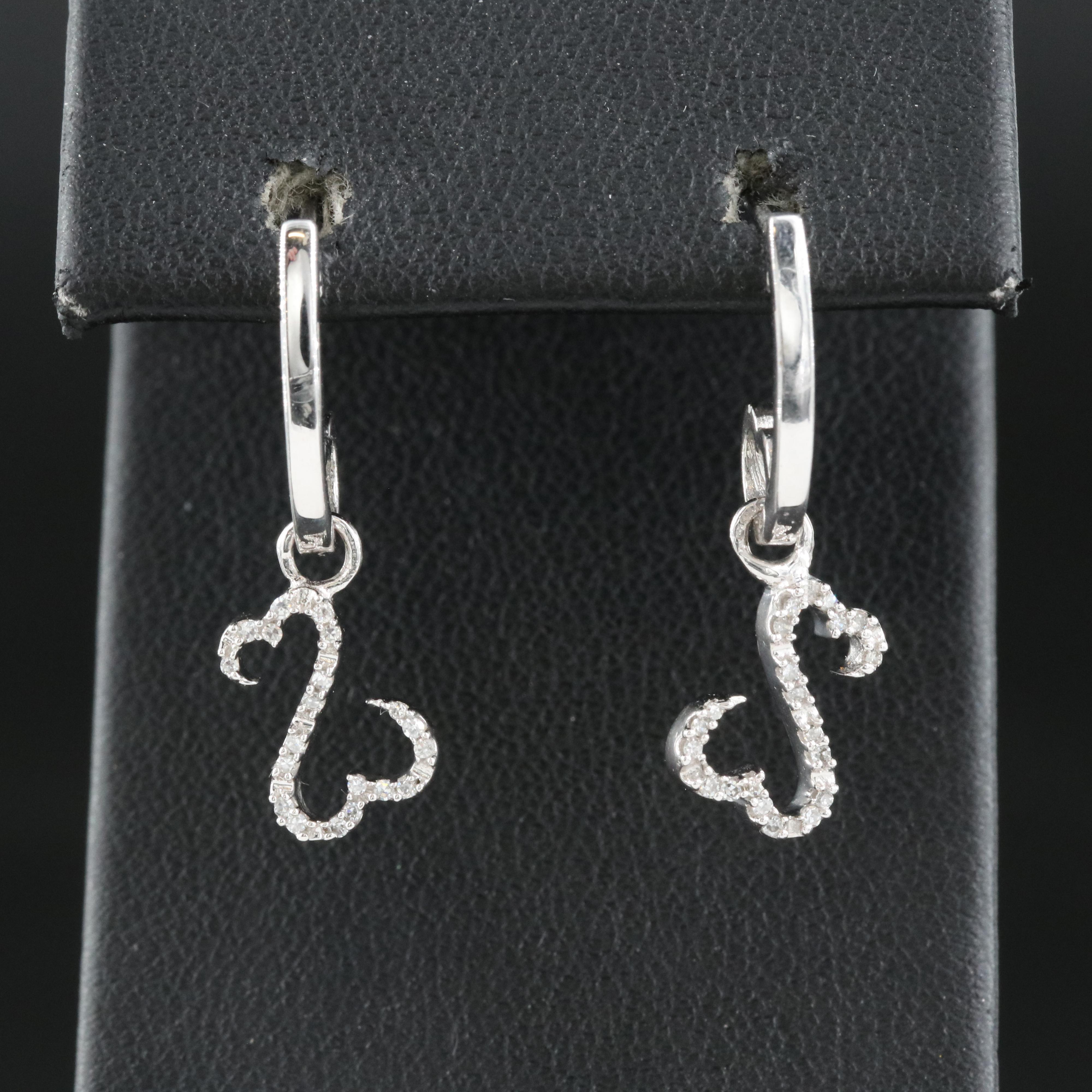 14K 0.10 CTW Diamond Open Heart Earrings
