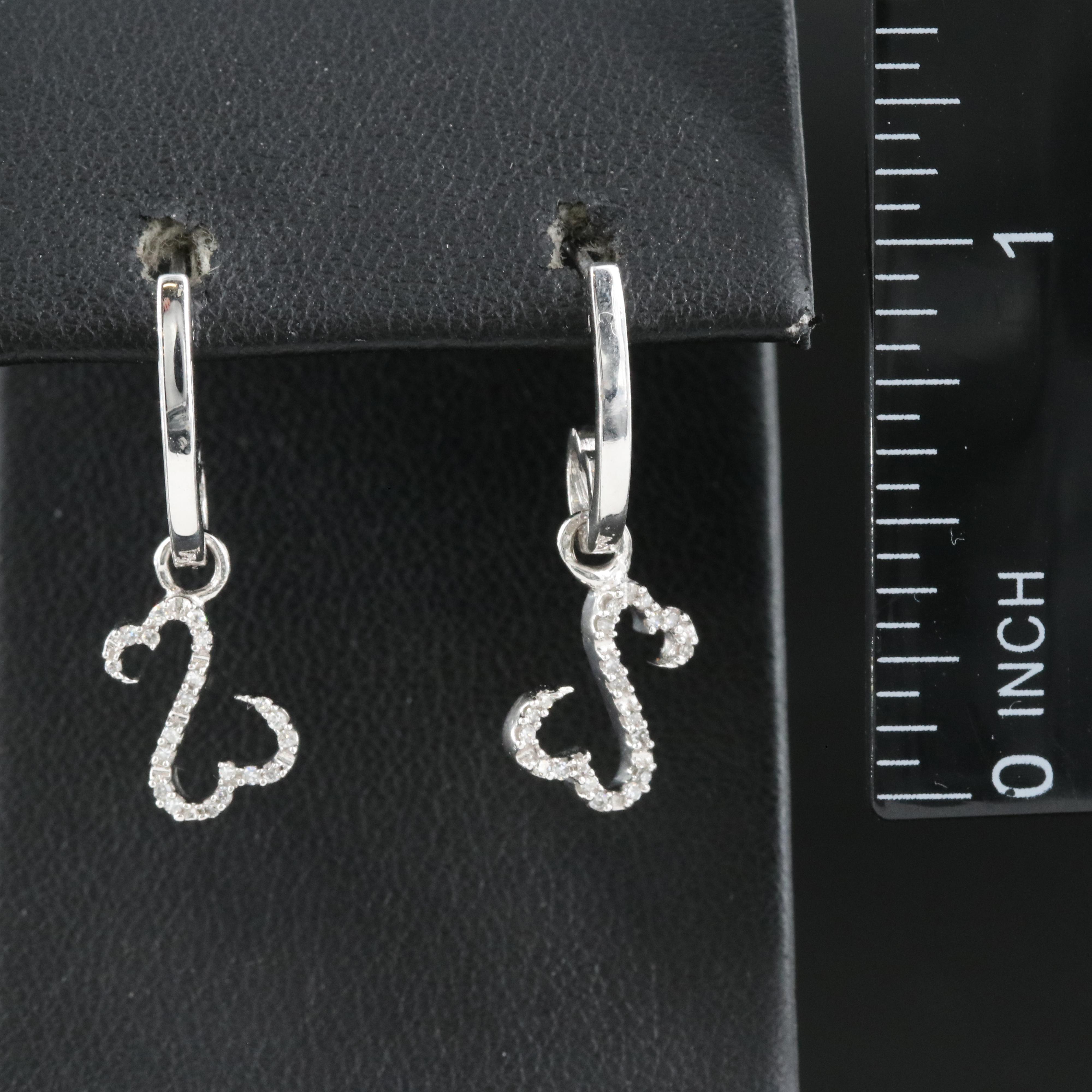 14K 0.10 CTW Diamond Open Heart Earrings
