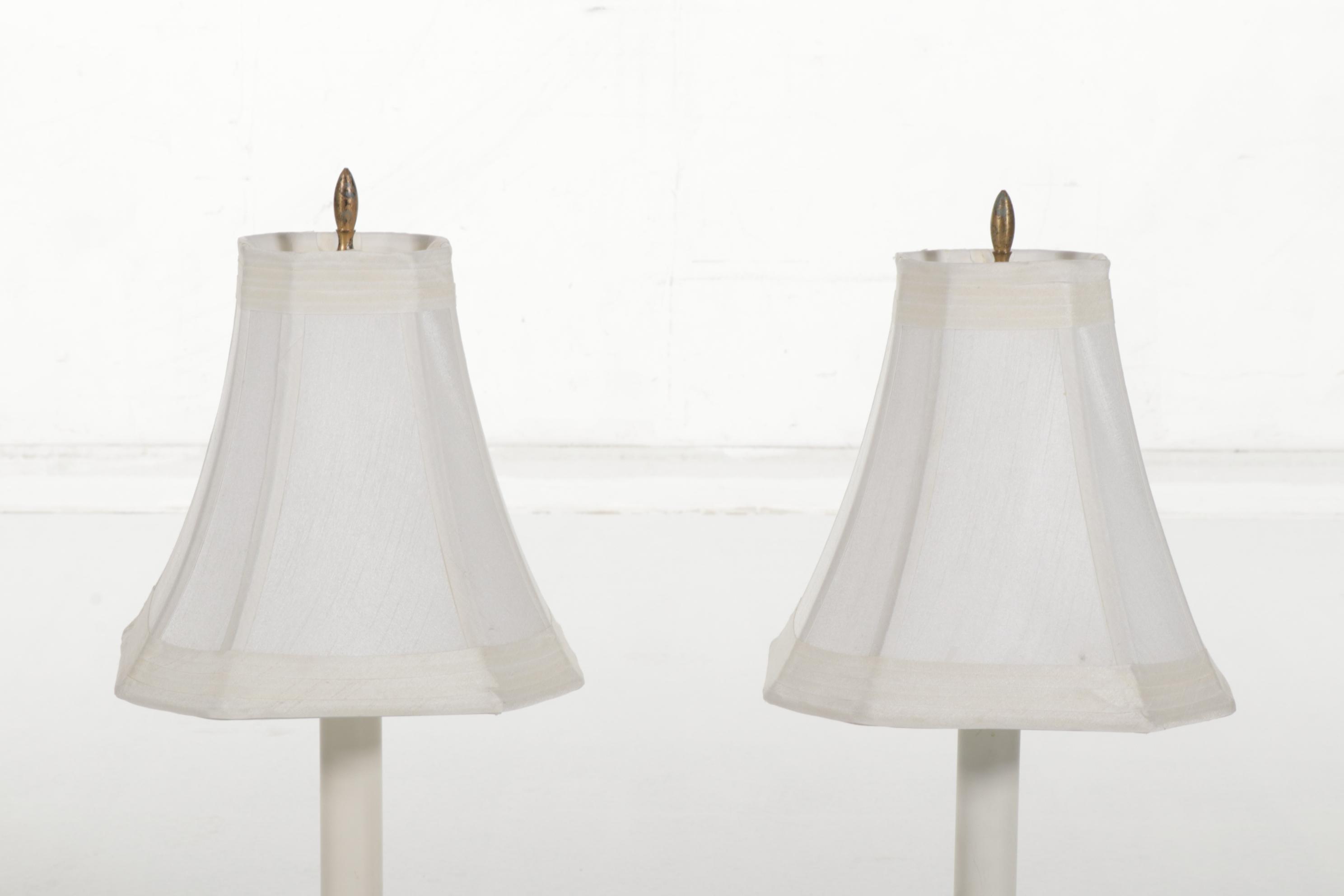 Northbrook by Stiffel Brass Lamps with Gothic Style Mirrored Wall Shelf