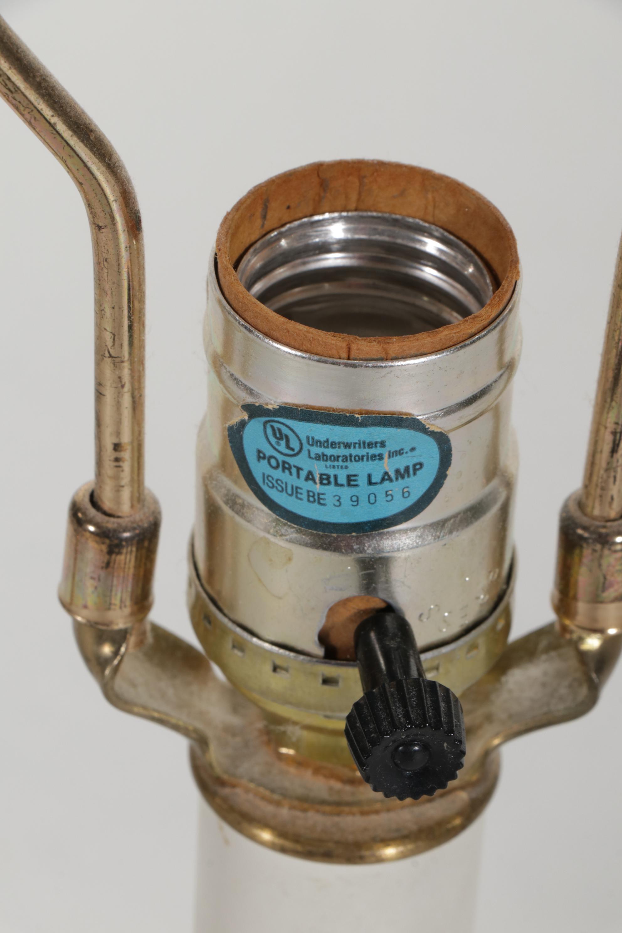 Northbrook by Stiffel Brass Lamps with Gothic Style Mirrored Wall Shelf