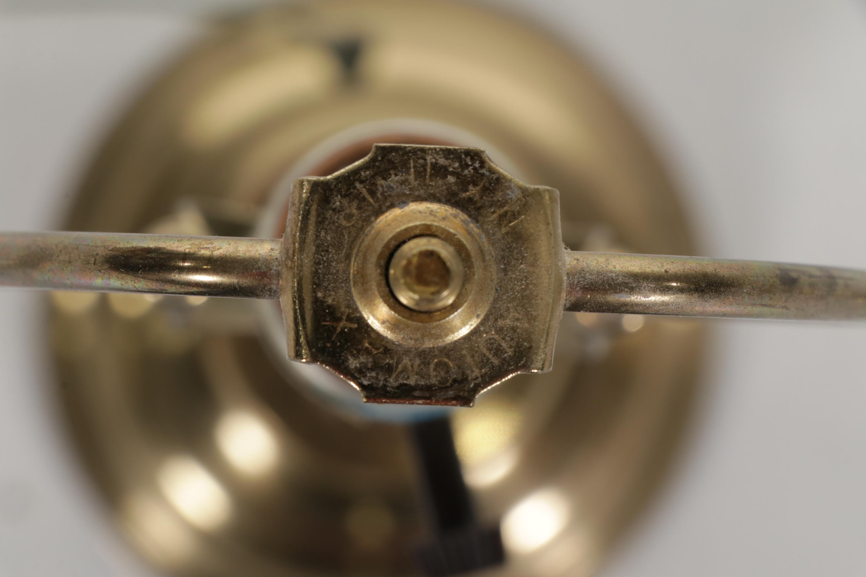 Northbrook by Stiffel Brass Lamps with Gothic Style Mirrored Wall Shelf