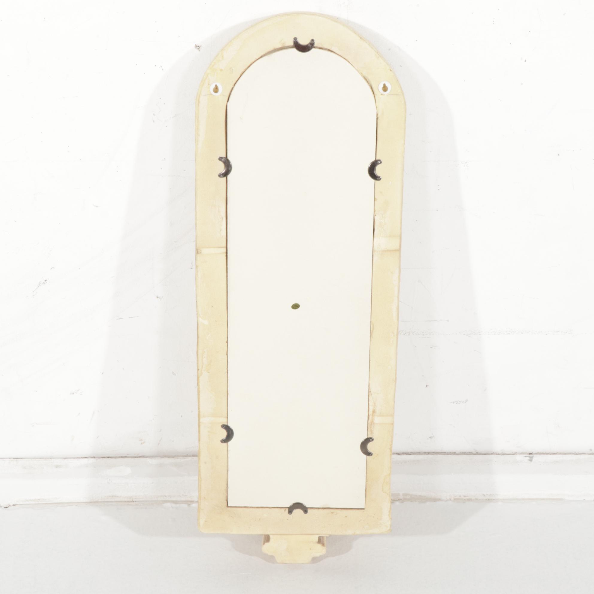 Northbrook by Stiffel Brass Lamps with Gothic Style Mirrored Wall Shelf