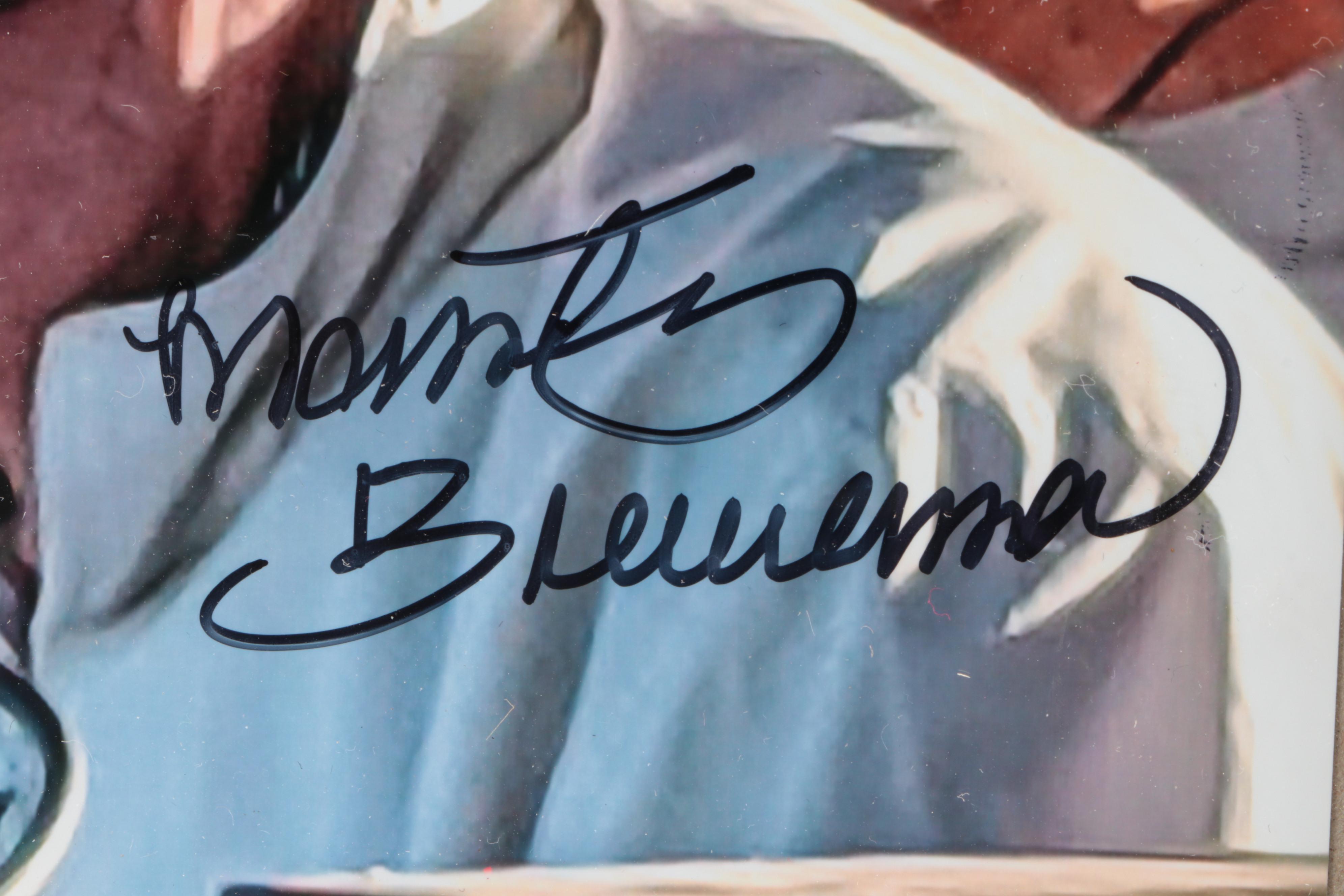 Marty Brennaman Signed Giclée with 1990 Cincinnati Reds Stein and More