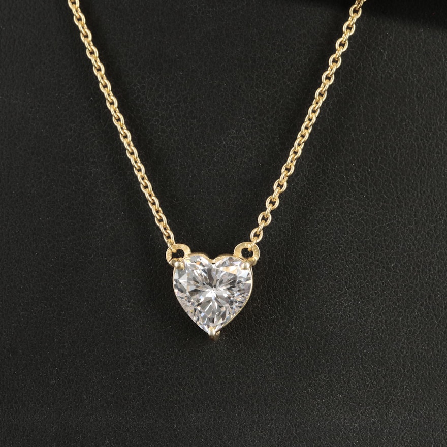 Sterling Cubic Zirconia Heart Necklace