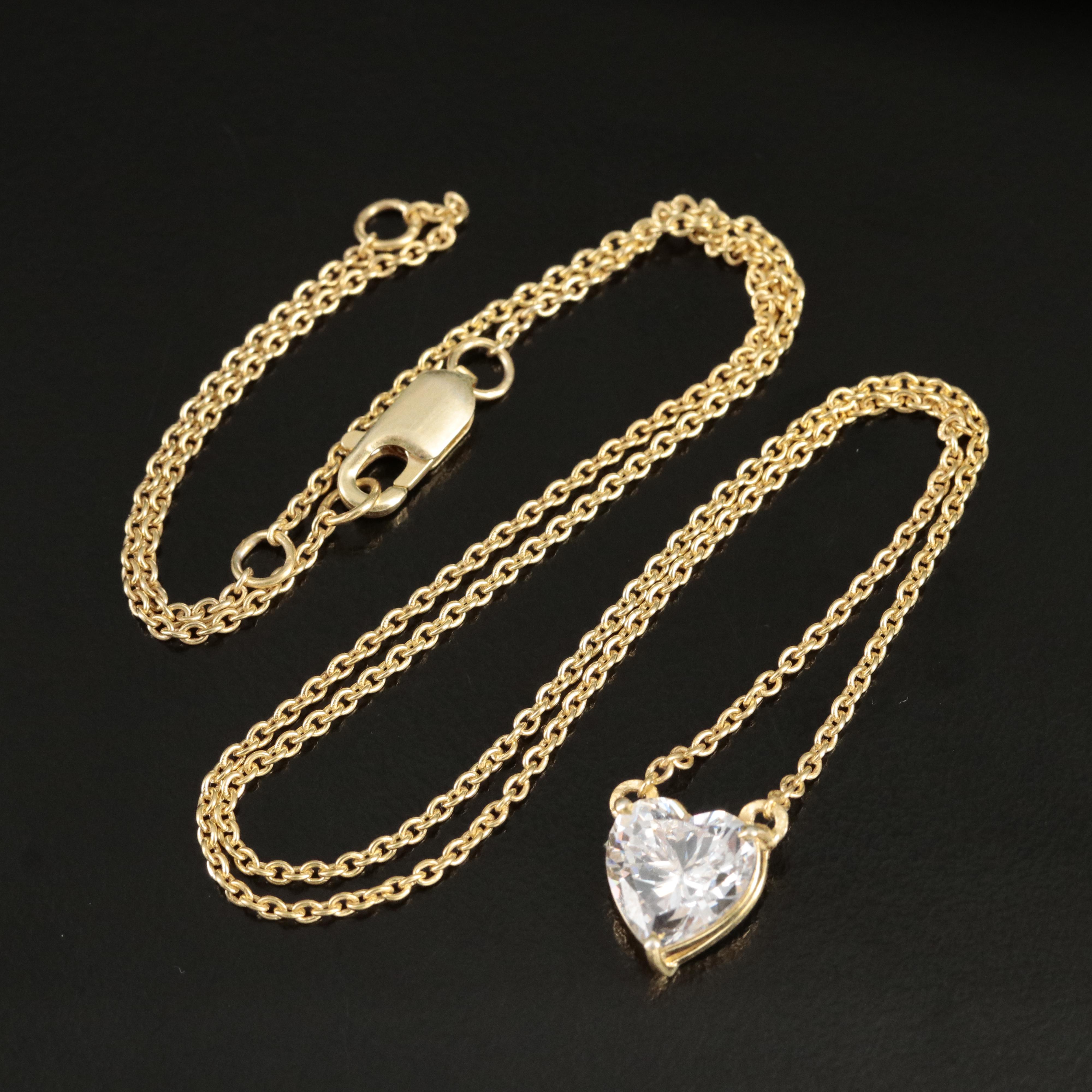 Sterling Cubic Zirconia Heart Necklace