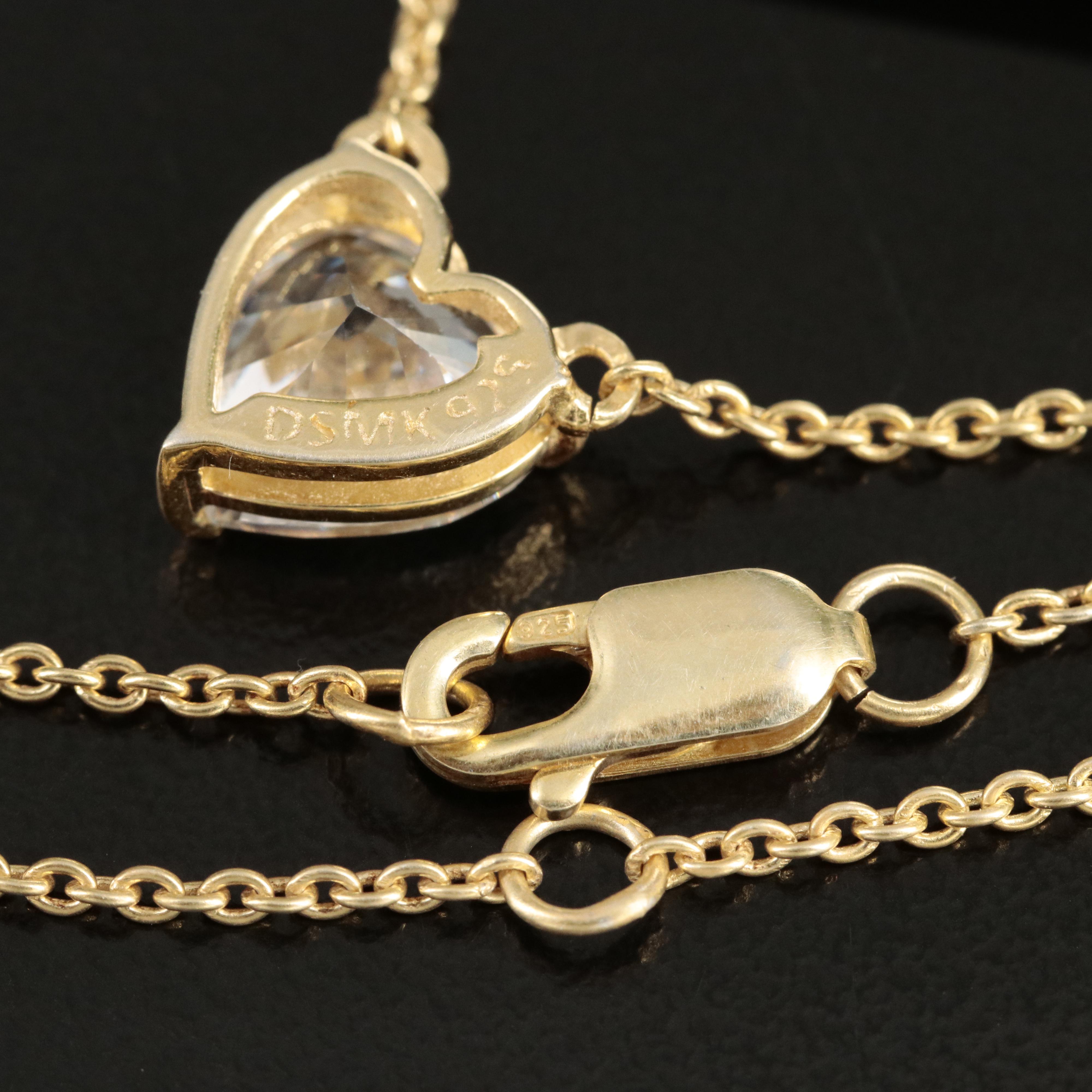 Sterling Cubic Zirconia Heart Necklace