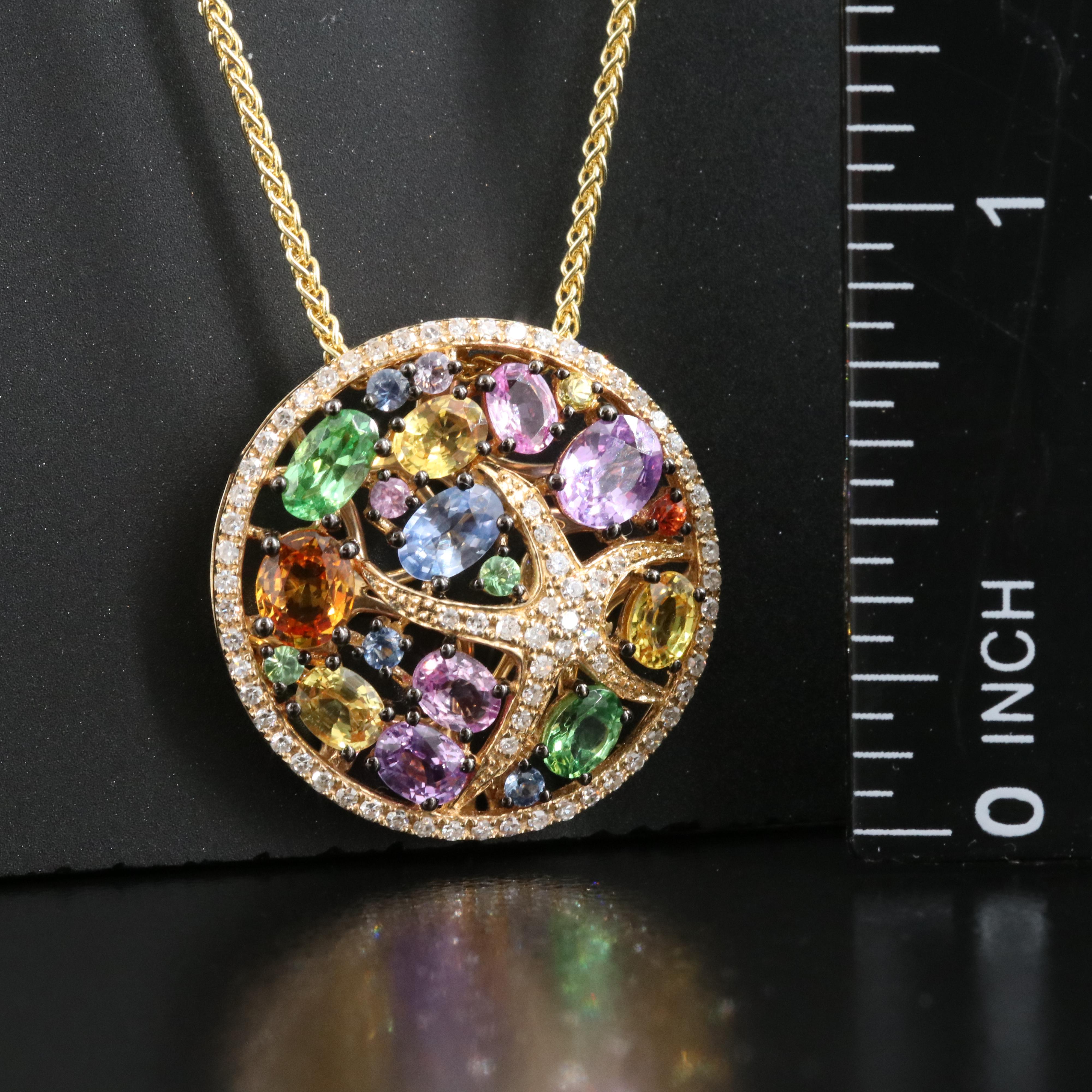 EFFY 14K Sapphire, Tsavorite and Diamond Starfish Pendant Necklace