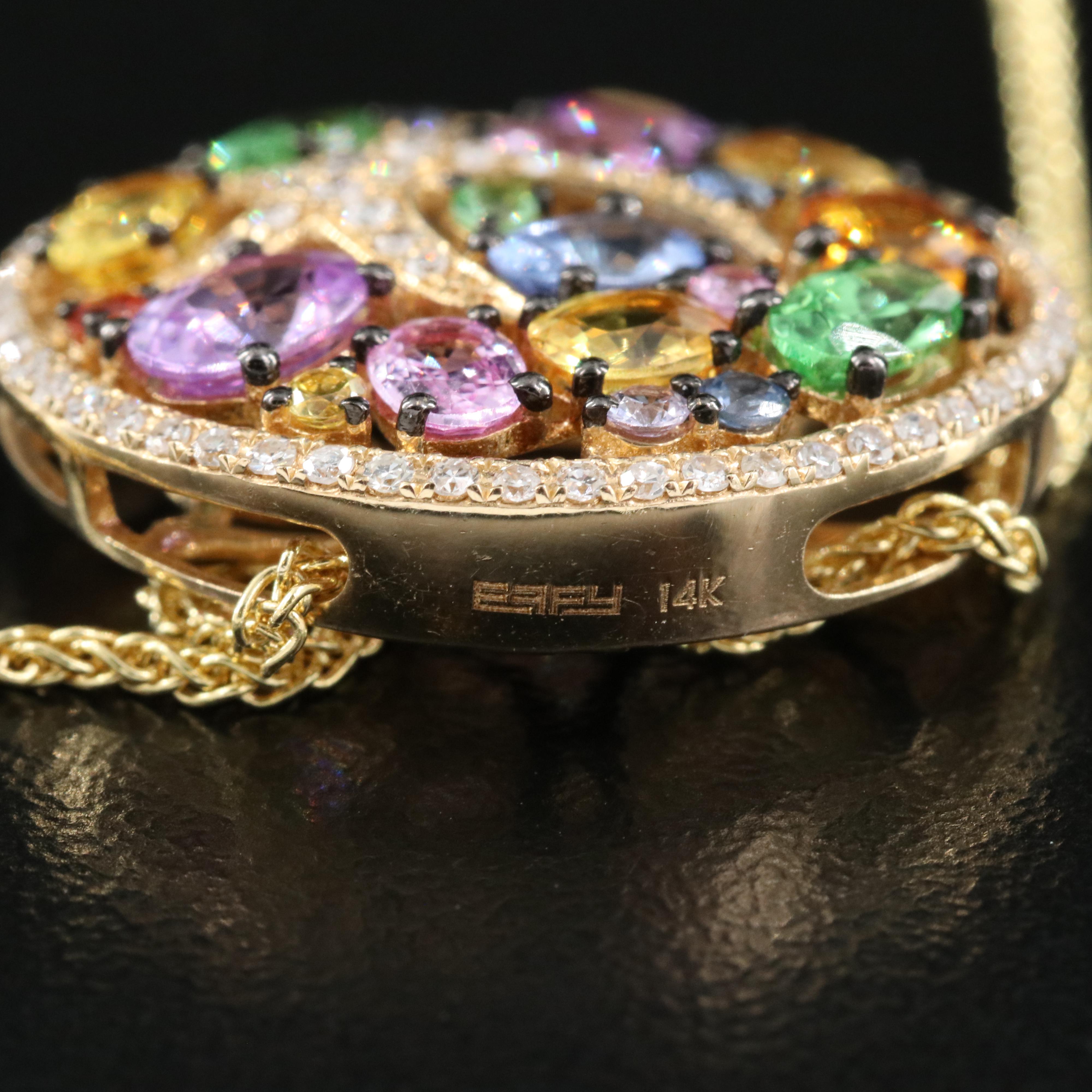 EFFY 14K Sapphire, Tsavorite and Diamond Starfish Pendant Necklace