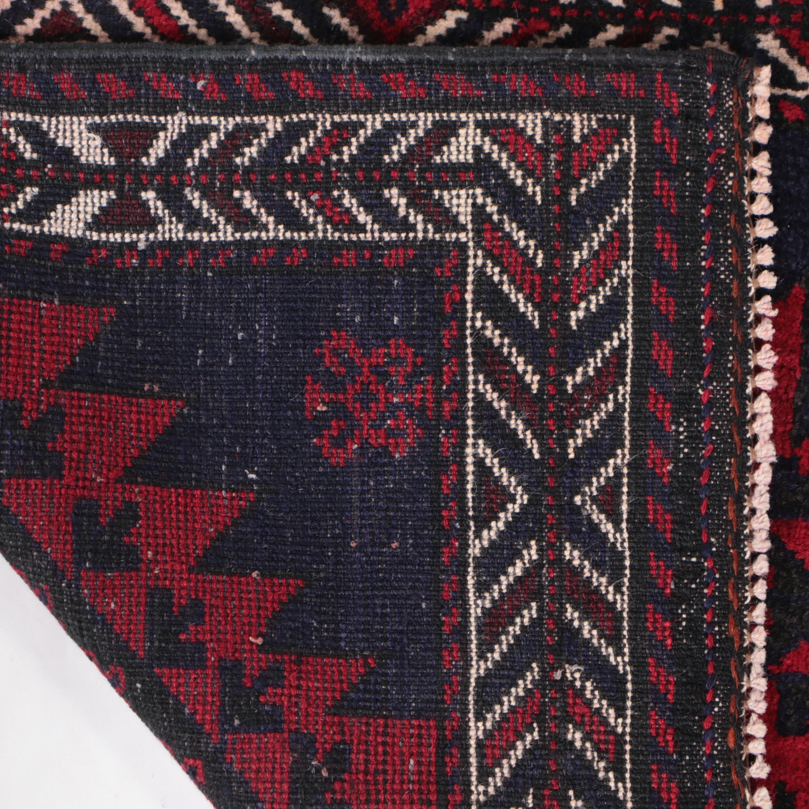 1'11 x 2'3 Hand-Knotted Afghan Baluch Accent Rug