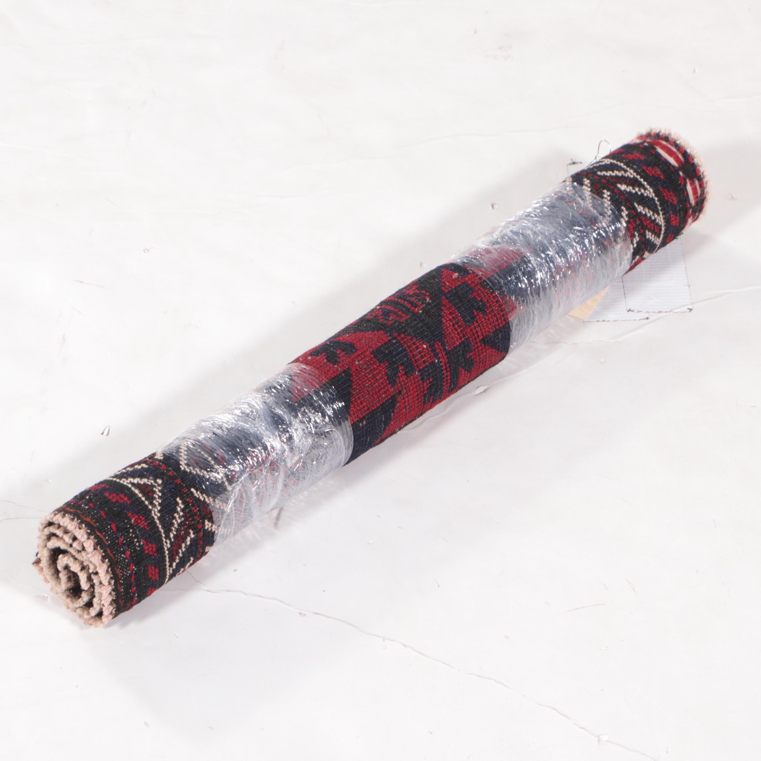 1'11 x 2'3 Hand-Knotted Afghan Baluch Accent Rug