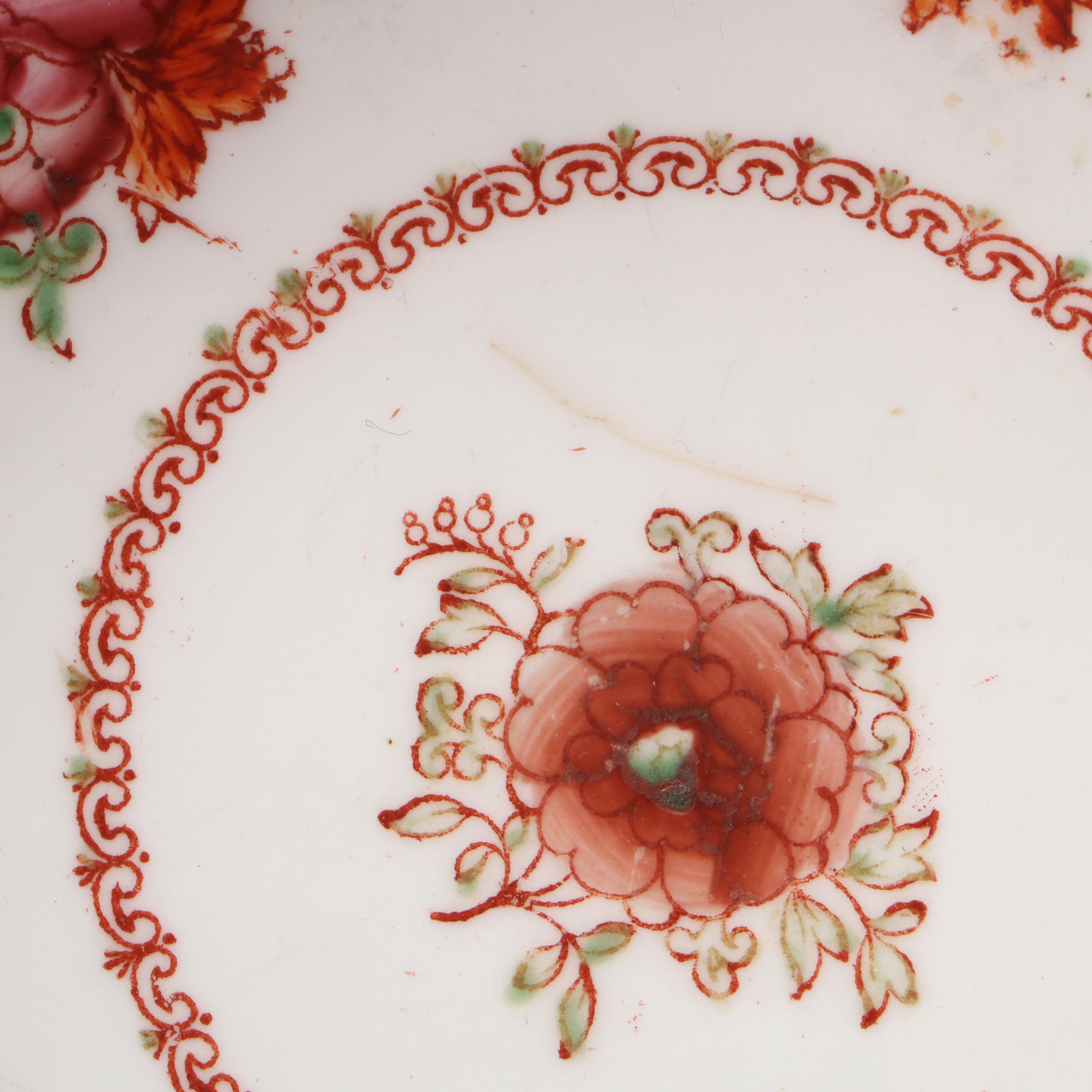 Samson Porcelain Teacups with Dresden Style Pot de Cremes and Other Tableware