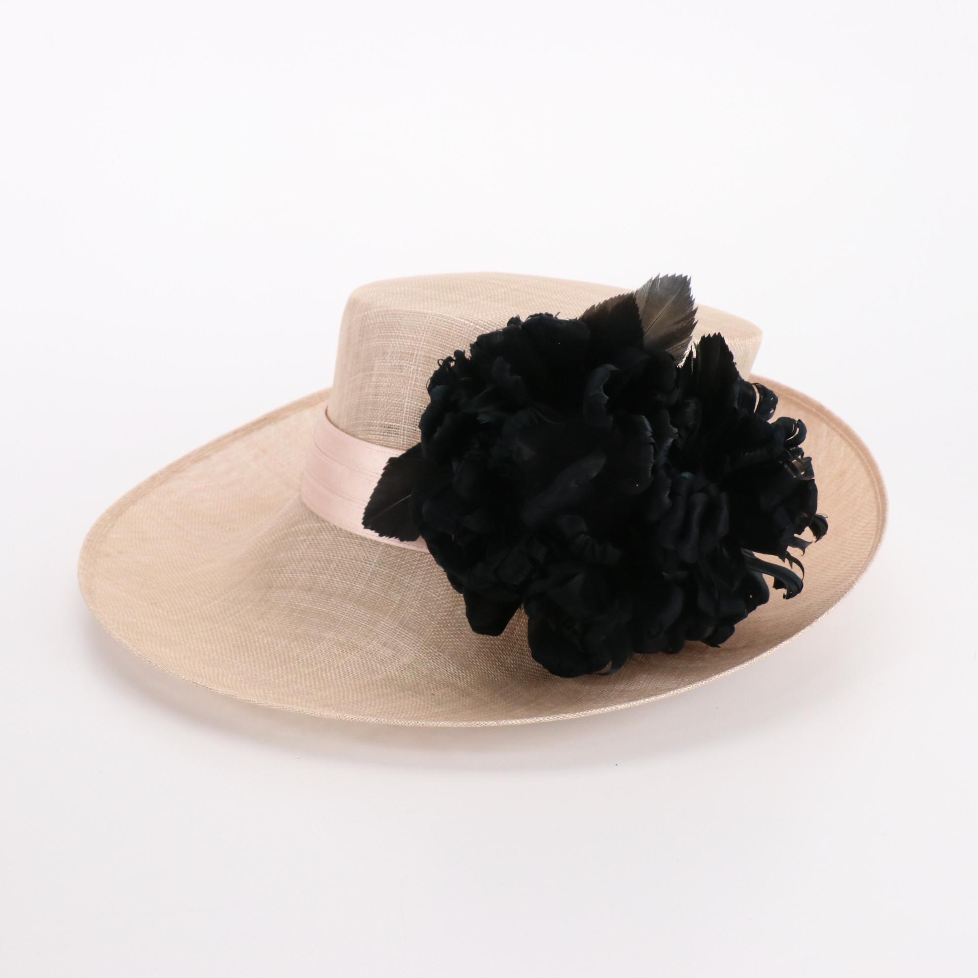 Philip Treacy of London Sinamay Sun Hat and Carina Gatto Mesh Hat with Hat Box