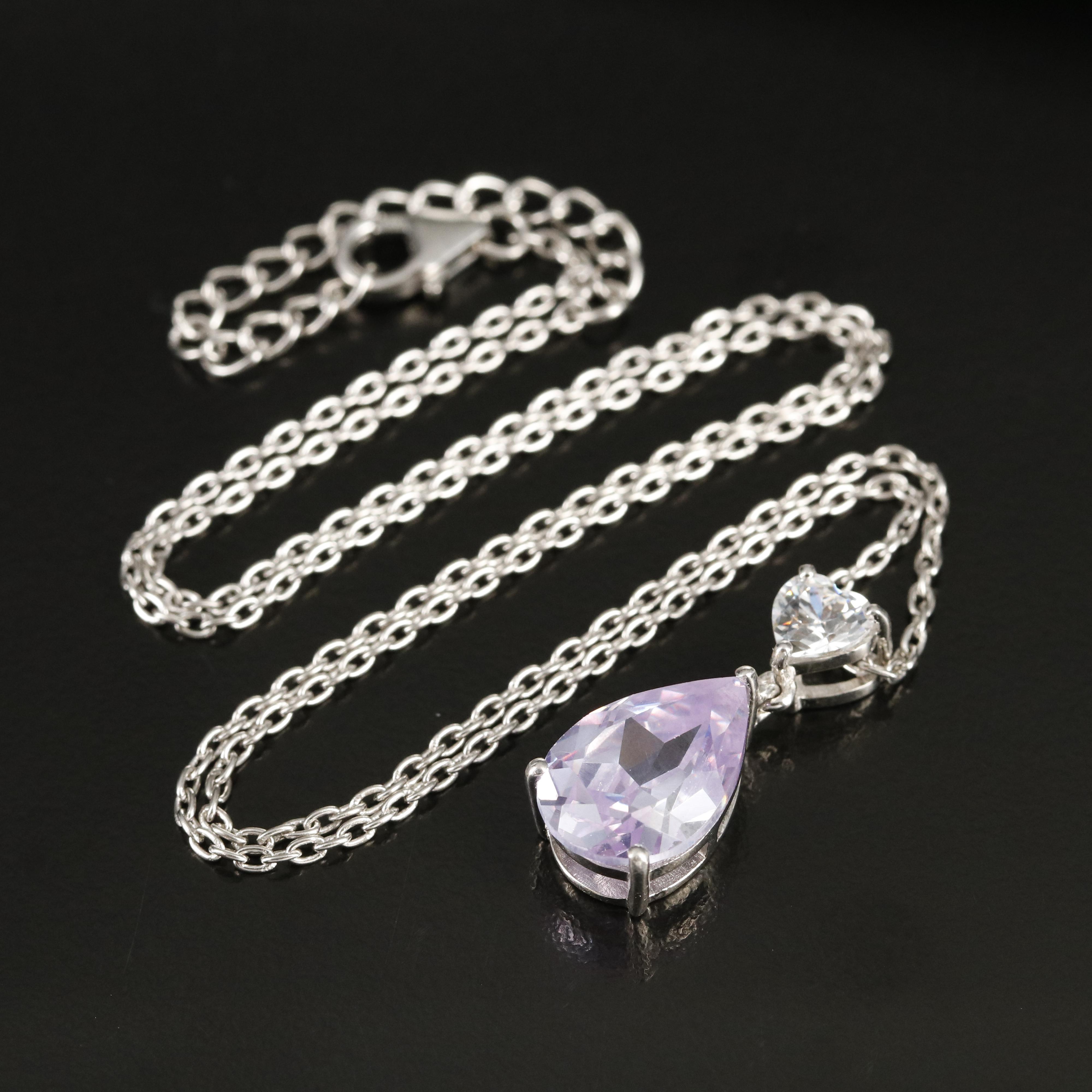 Sterling Cubic Zirconia Pendant Necklace