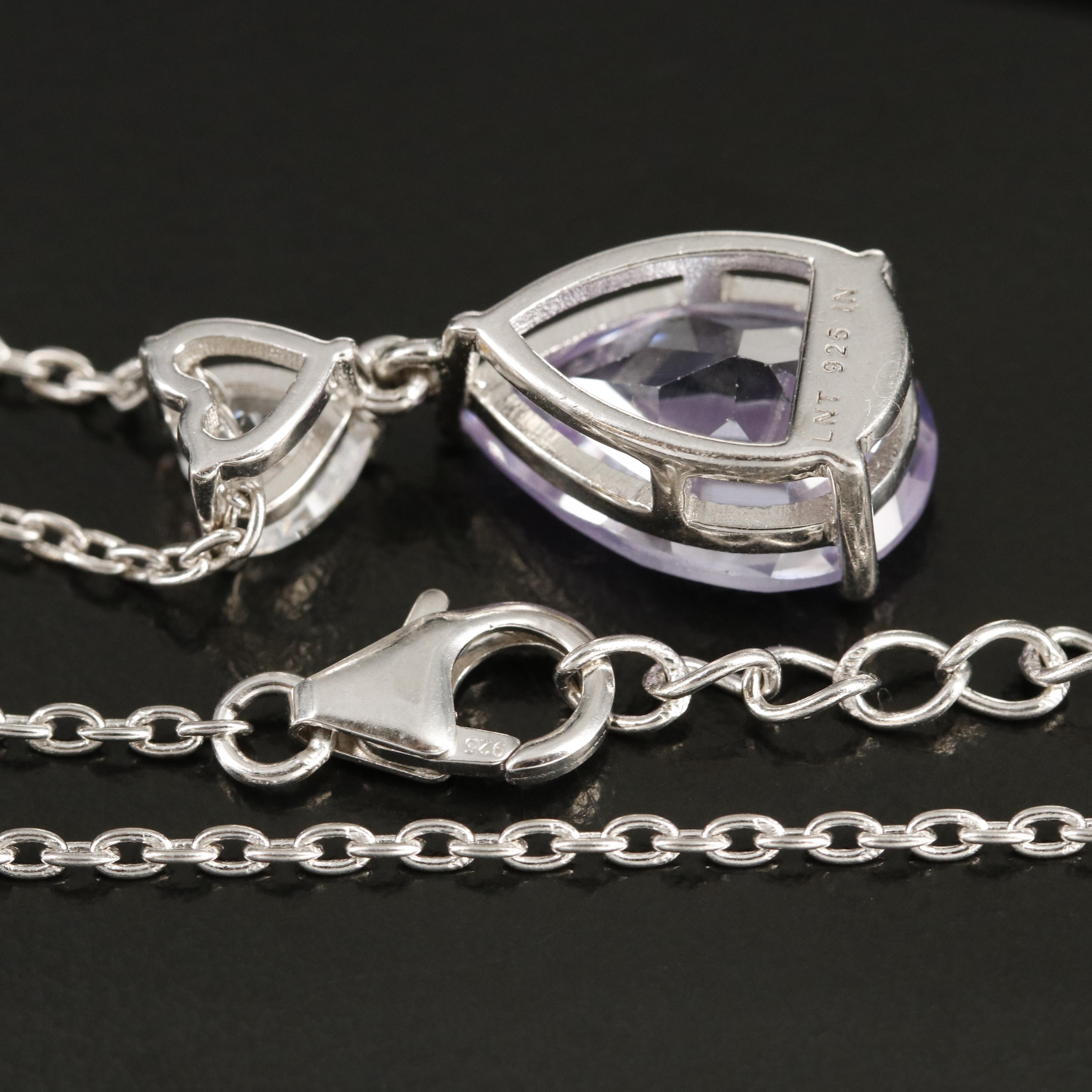 Sterling Cubic Zirconia Pendant Necklace