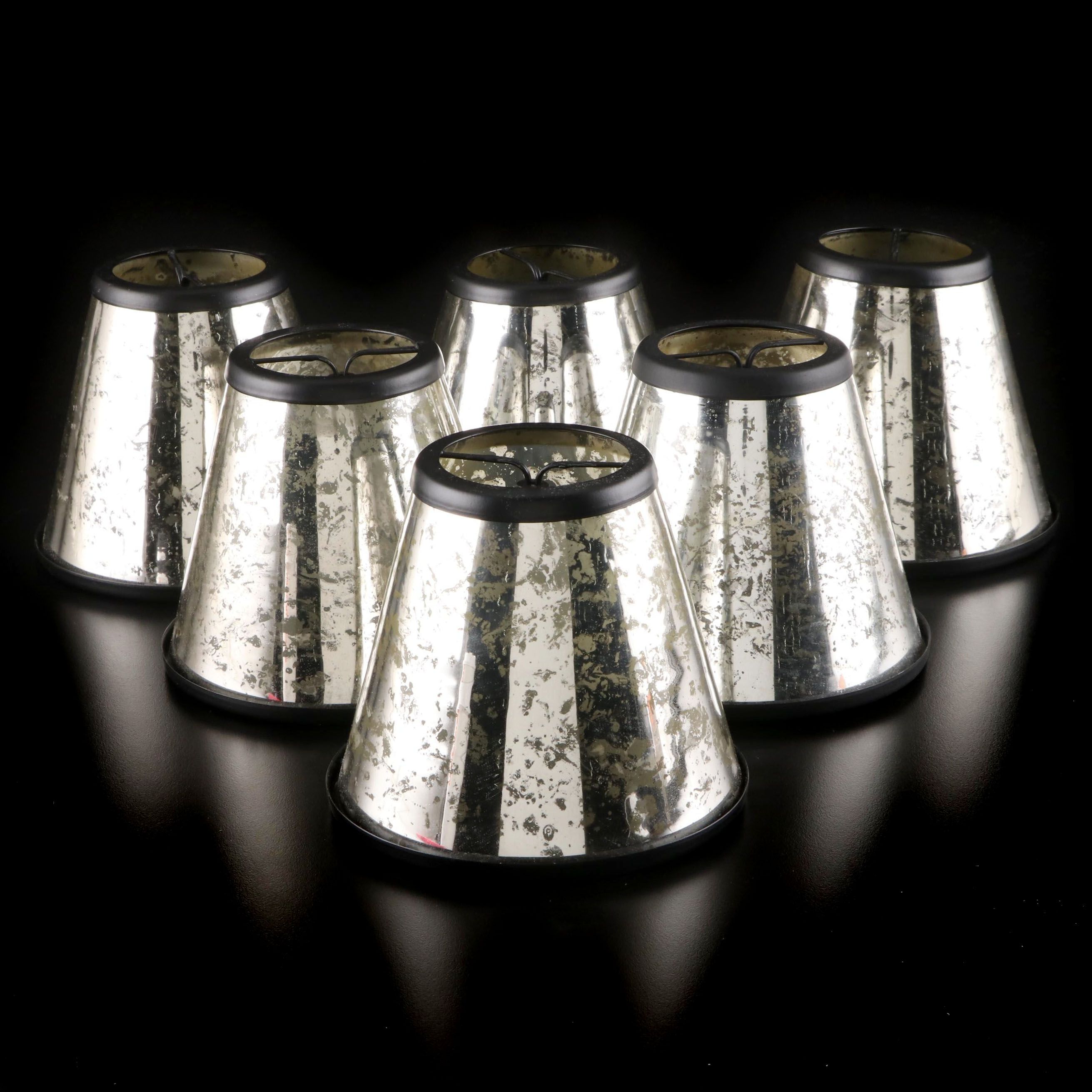Mercury Glass Chandelier Clip-On Lamp Shades